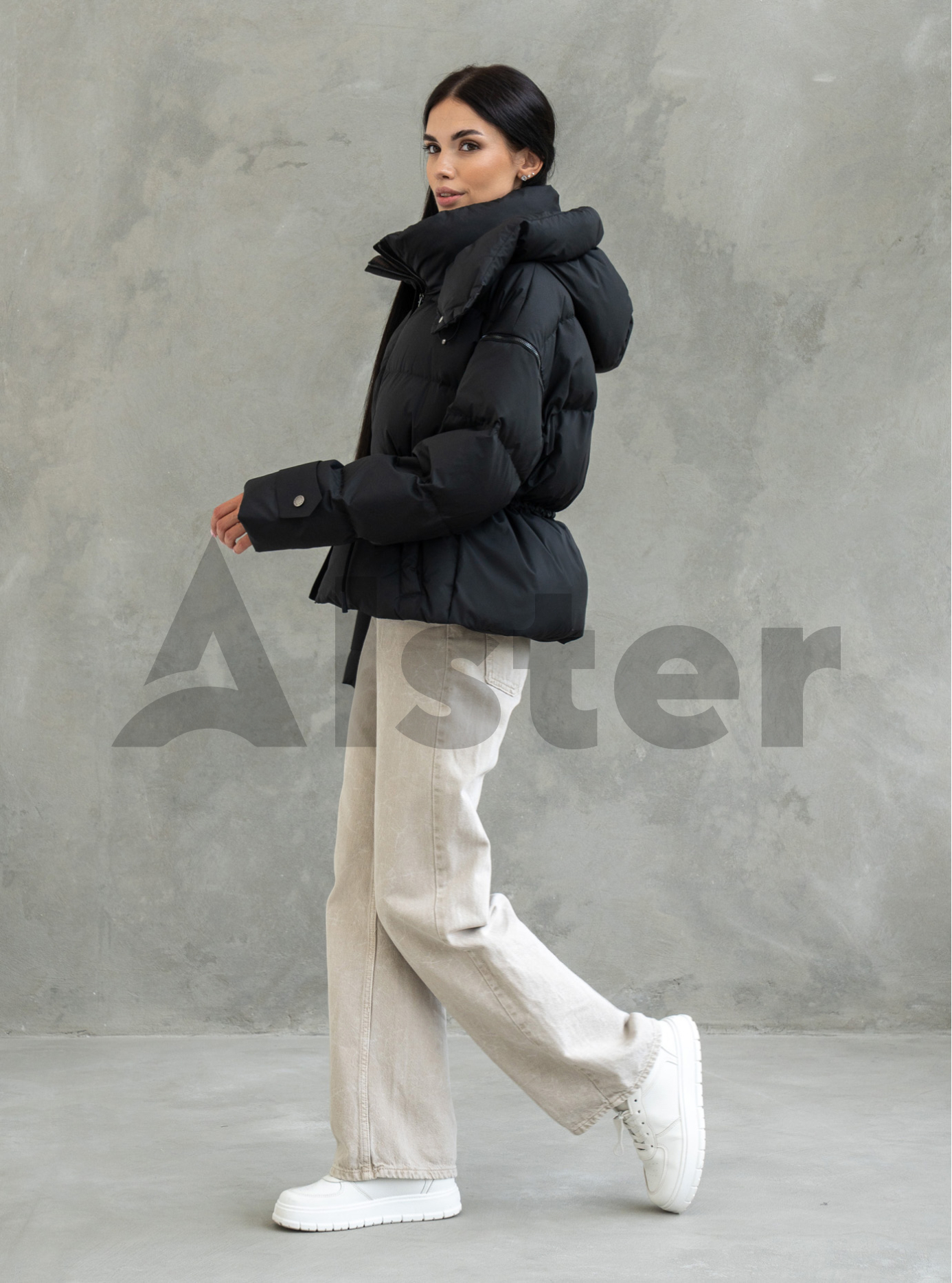 Короткий жіночий пуховик з капюшоном Clasna 1008 Чорний XS (CWGD1008DW-01): фото - Alster.ua