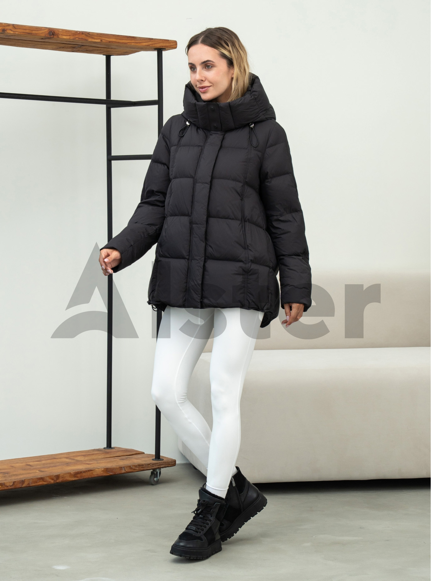 Женский пуховик средней длины Clasna 1049 Молоко M (CWGD1049DW-11): фото - Alster.ua