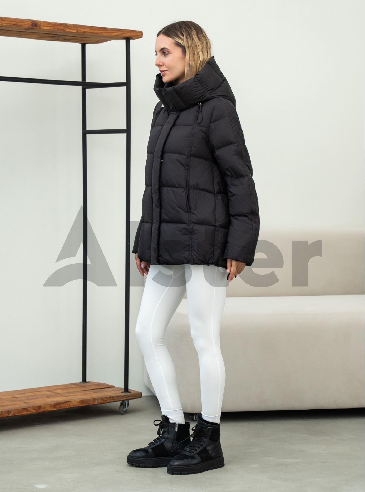 Женский пуховик средней длины Clasna 1049 Молоко M (CWGD1049DW-11): фото - Alster.ua
