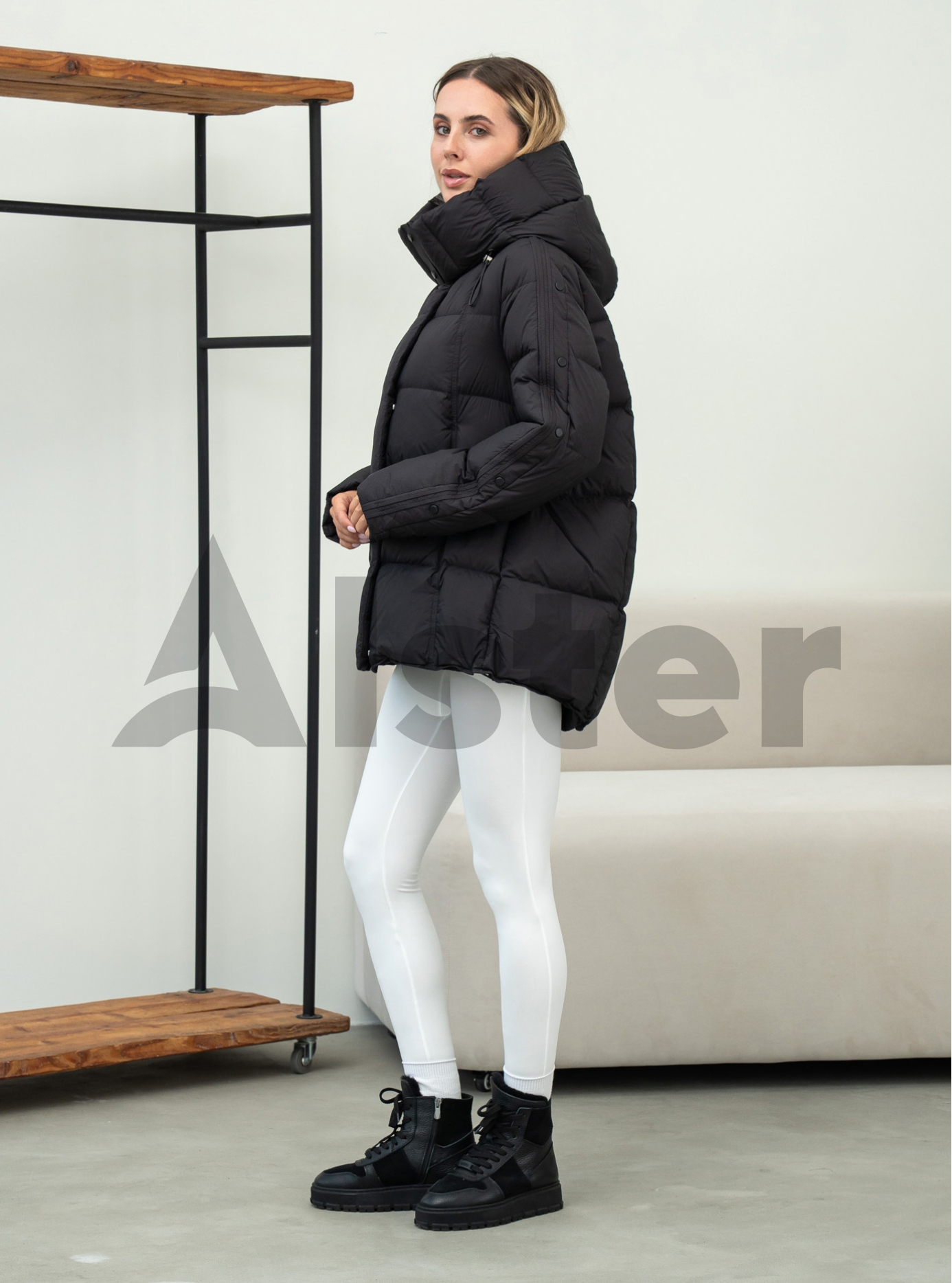 Женский пуховик средней длины Clasna 1049 Молоко M (CWGD1049DW-11): фото - Alster.ua