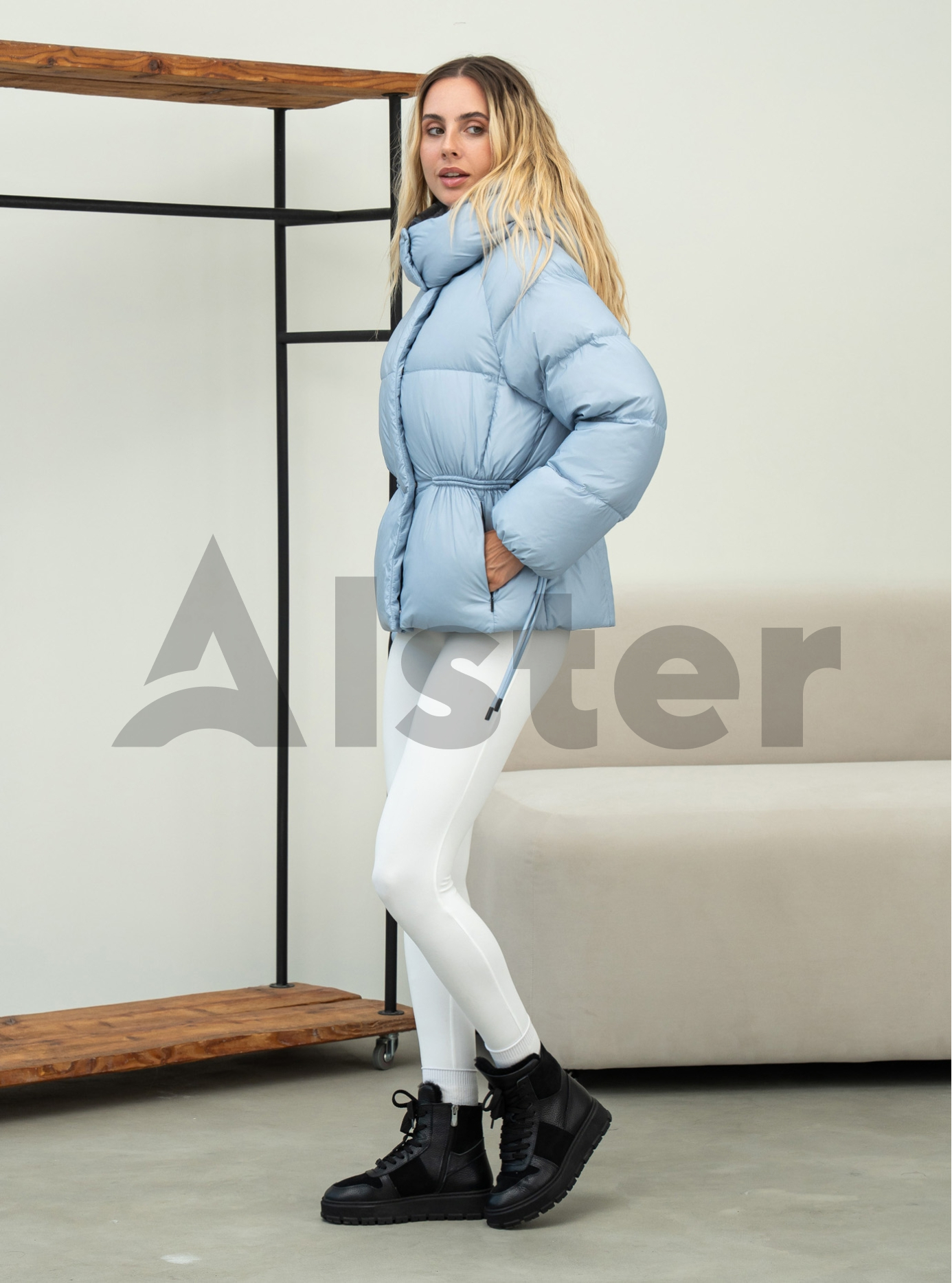 Женский пуховик Clasna 1069 Голубой M (CWGD1069DW-18): фото - Alster.ua
