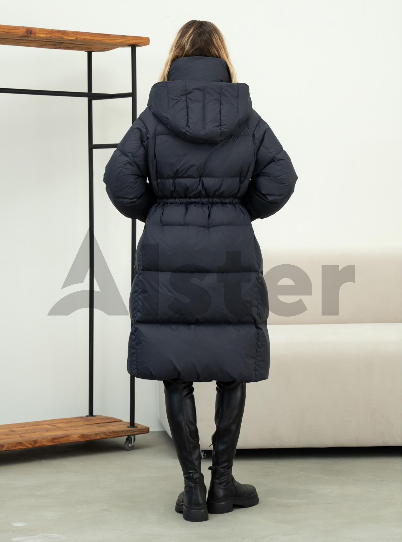 Длинный женский пуховик Clasna 1210 Синий S (CWGD1210DW-12): фото - Alster.ua
