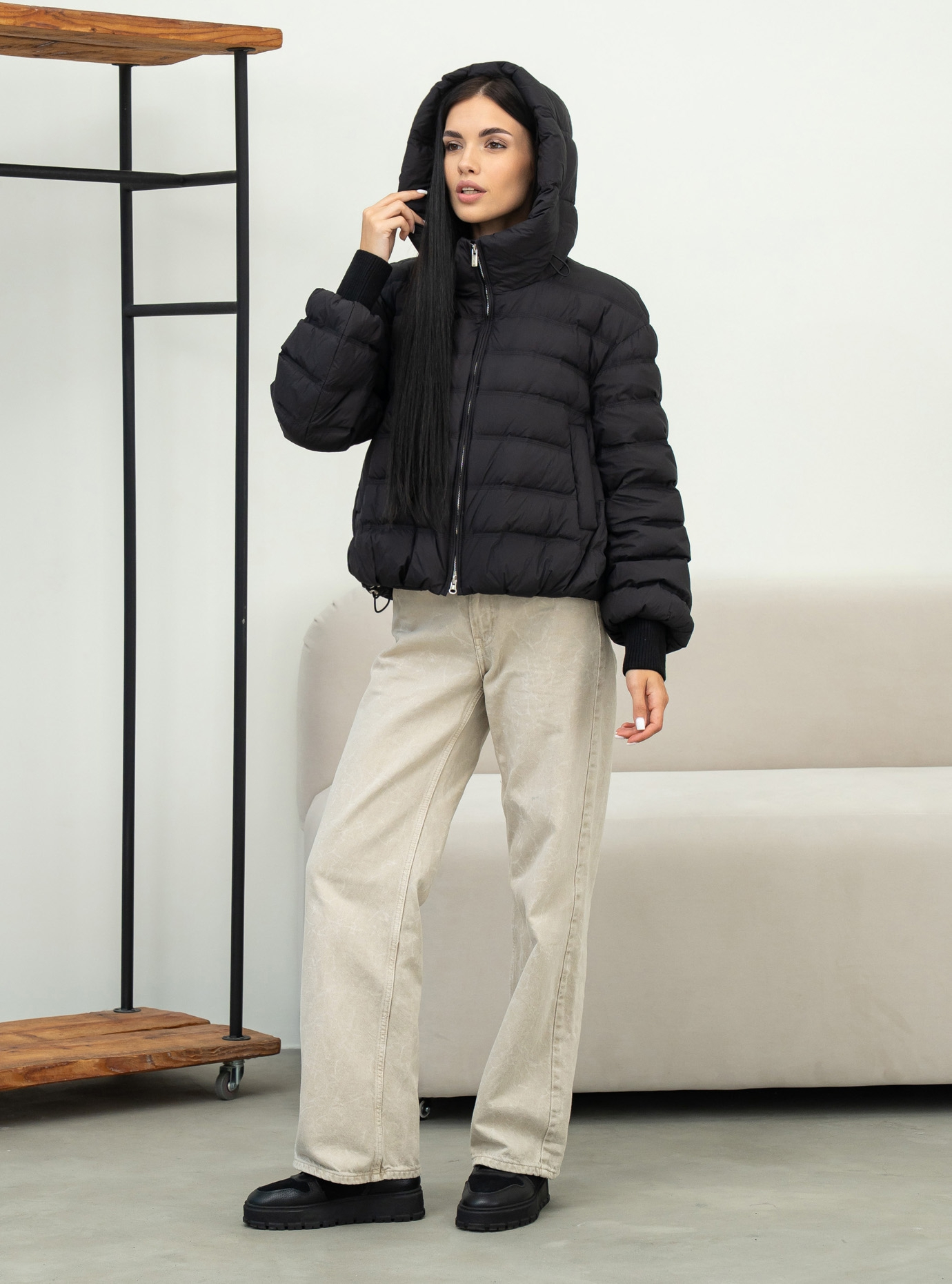 Короткий женский пуховик с капюшоном Clasna 940 Молоко M (CWGD940DW-07): фото - Alster.ua