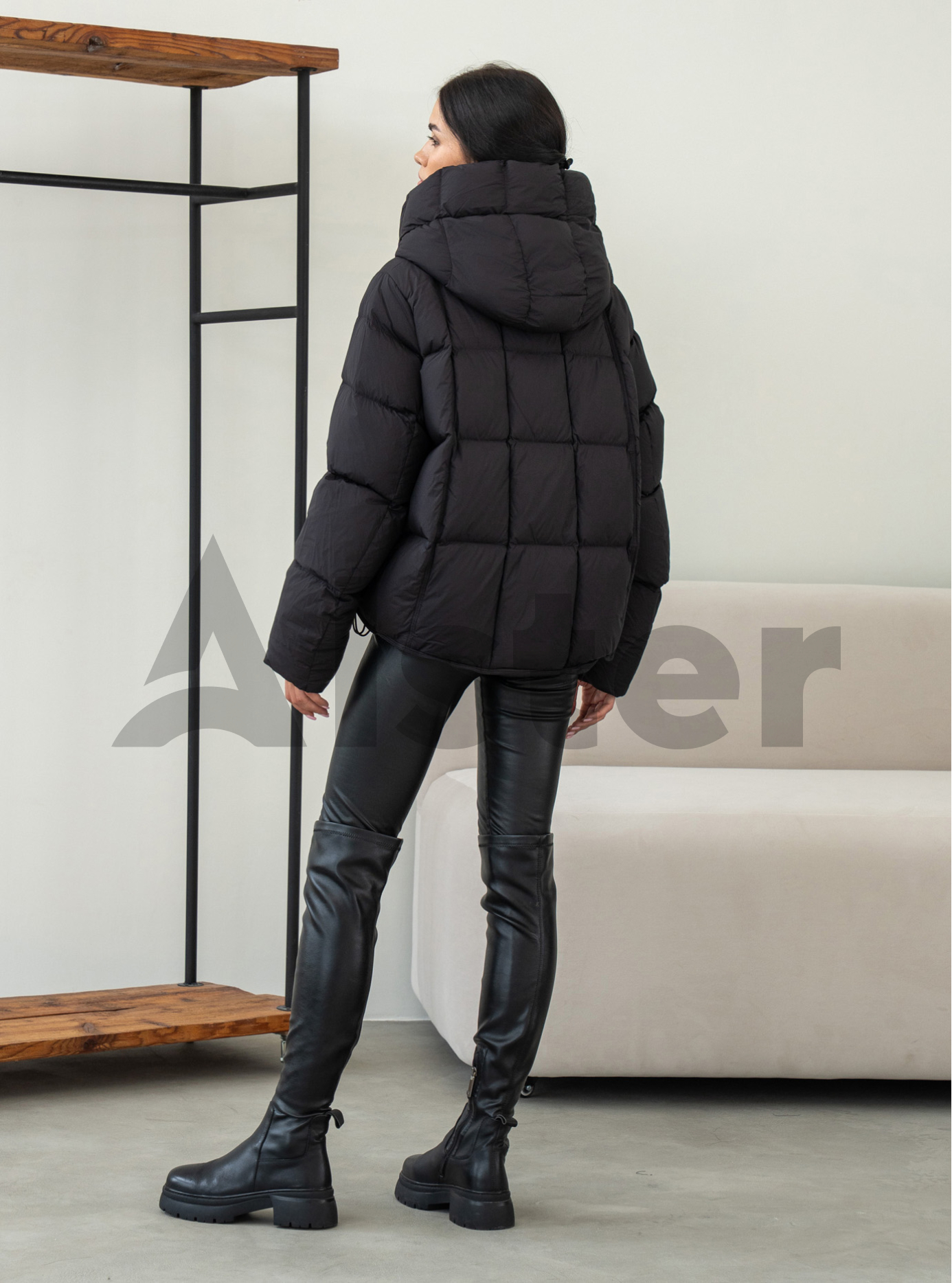 Жіночий пуховик з капюшоном Clasna 978 Чорний XS (CWGD978DW-06): фото - Alster.ua