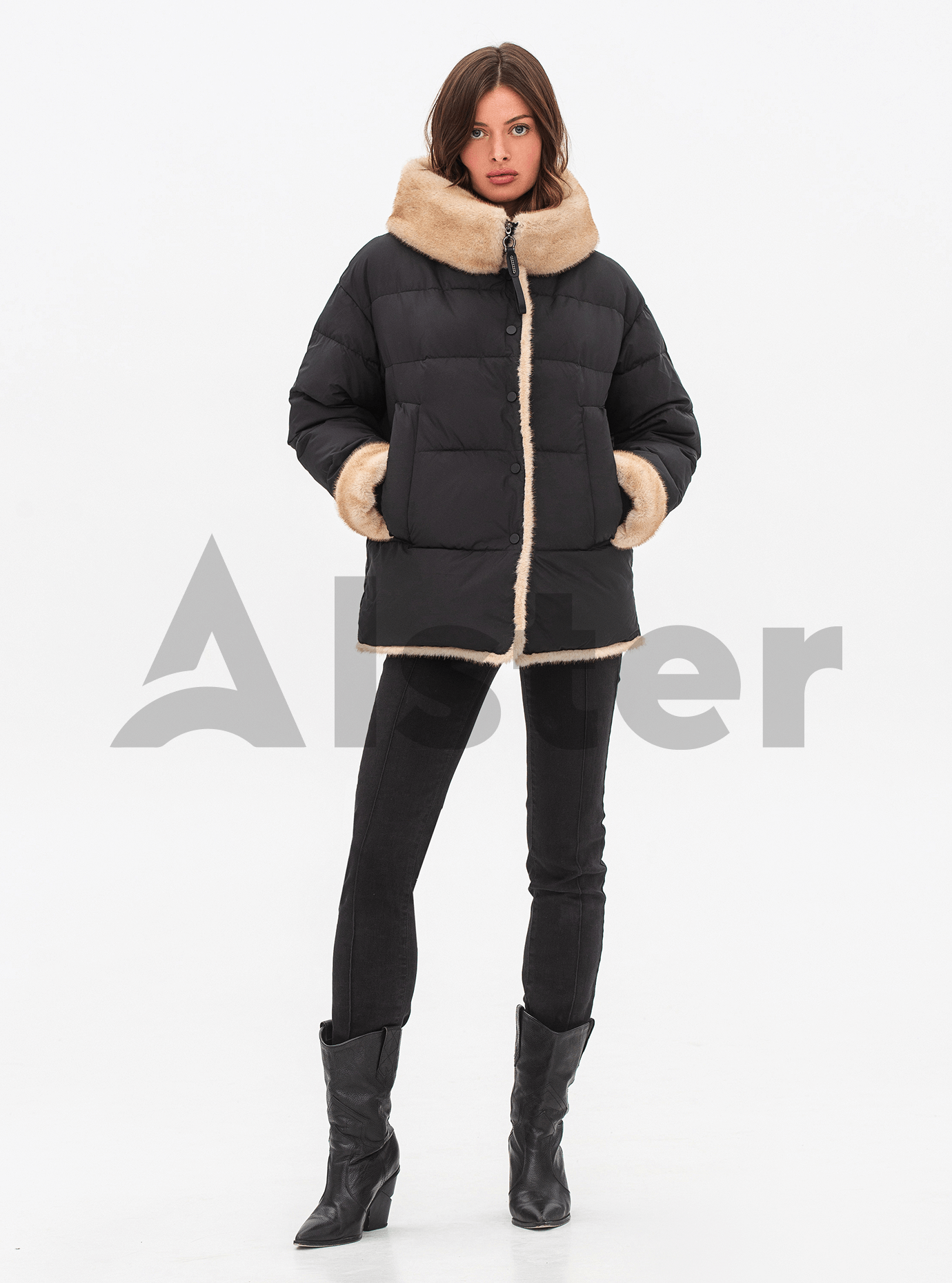Зимняя женская куртка CLASNA JOY 079 с мехом Чёрный 44 (23D079CK-22): фото - Alster.ua Зимняя женская куртка CLASNA JOY 079 с мехом Чёрный 44 (23D079CK-22): фото - Alster.ua