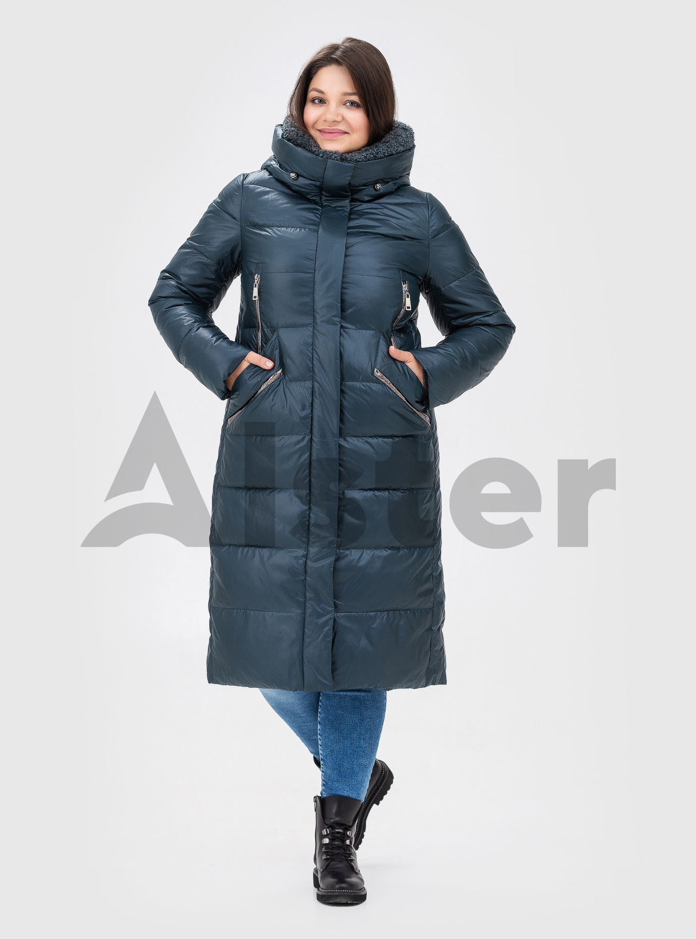 Длинное женское пальто больших размеров DEIFY Изумруд 4XL (21-599-09): фото - Alster.ua