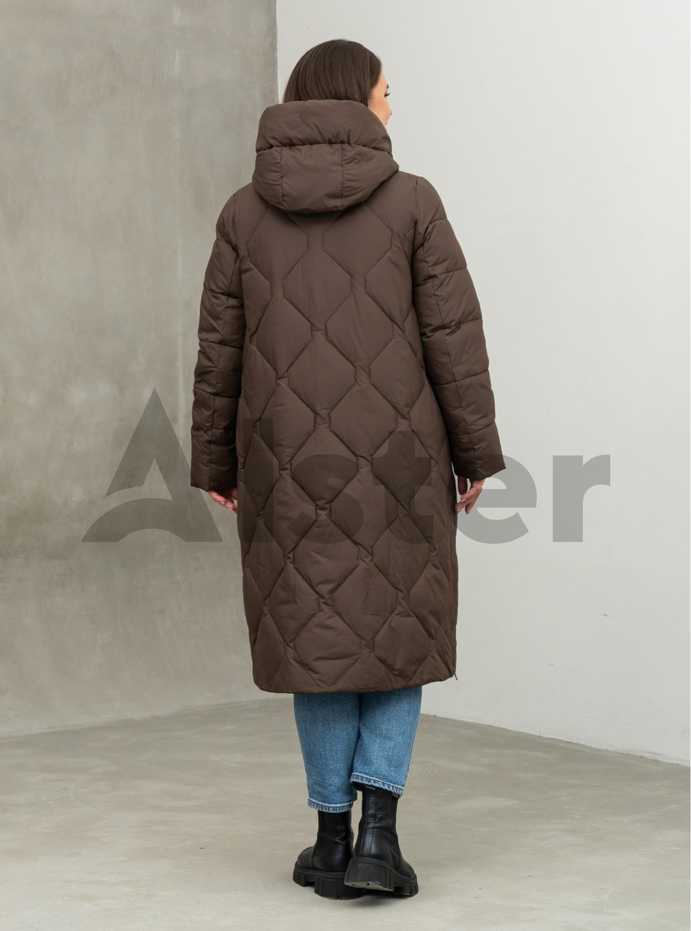 Женское пальто больших размеров DEIFY 3315 big size Шоколадный 4XL (DFY3315-19): фото - Alster.ua