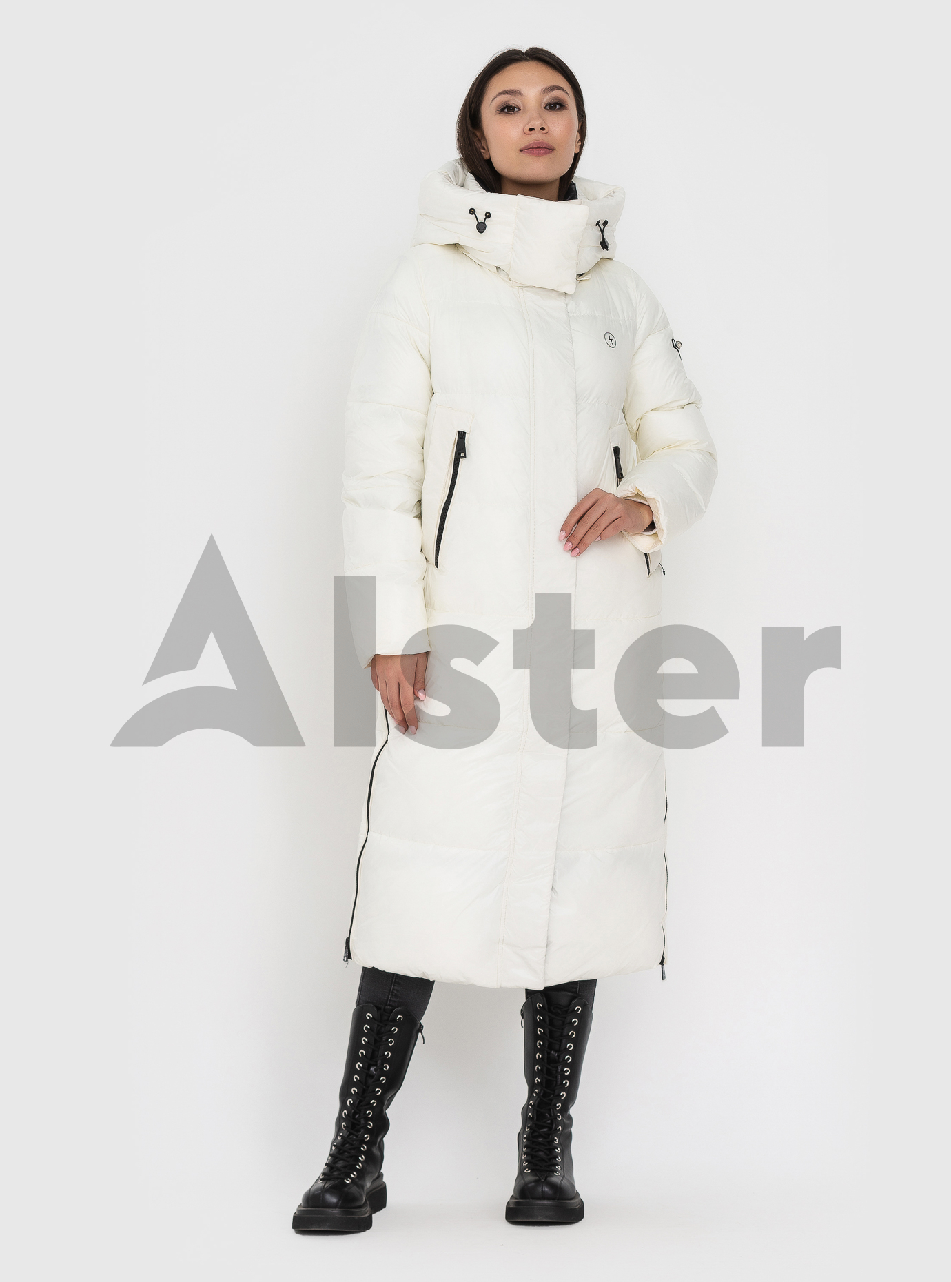 Длинный пуховик с капюшоном EVACANA Белый 42 (EW1009-03): фото - Alster.ua