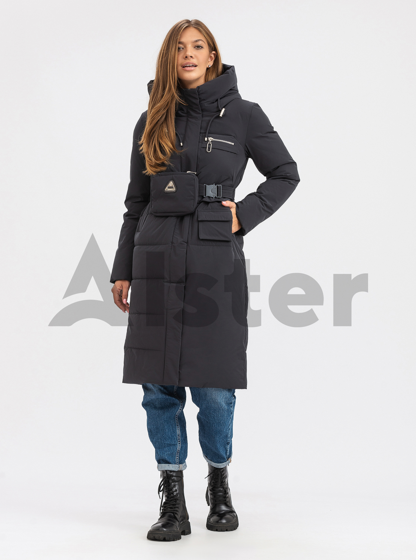 Женская зимняя куртка под пояс FineBabyCat Графитовый 2XL (21-319-10): фото - Alster.ua