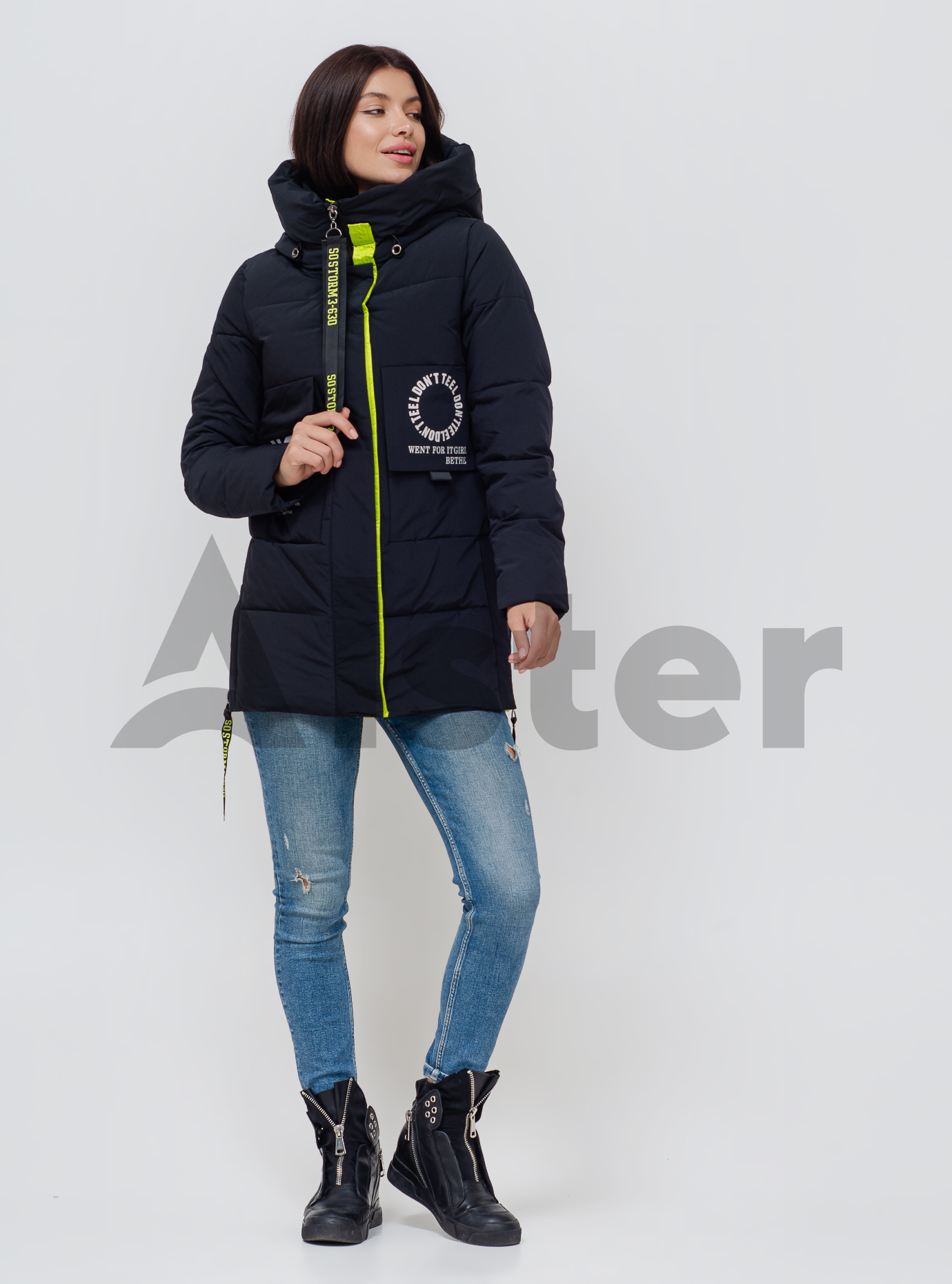 Зимняя женская куртка с капюшоном Тёмно-синий S (07-VP201000): фото - Alster.ua