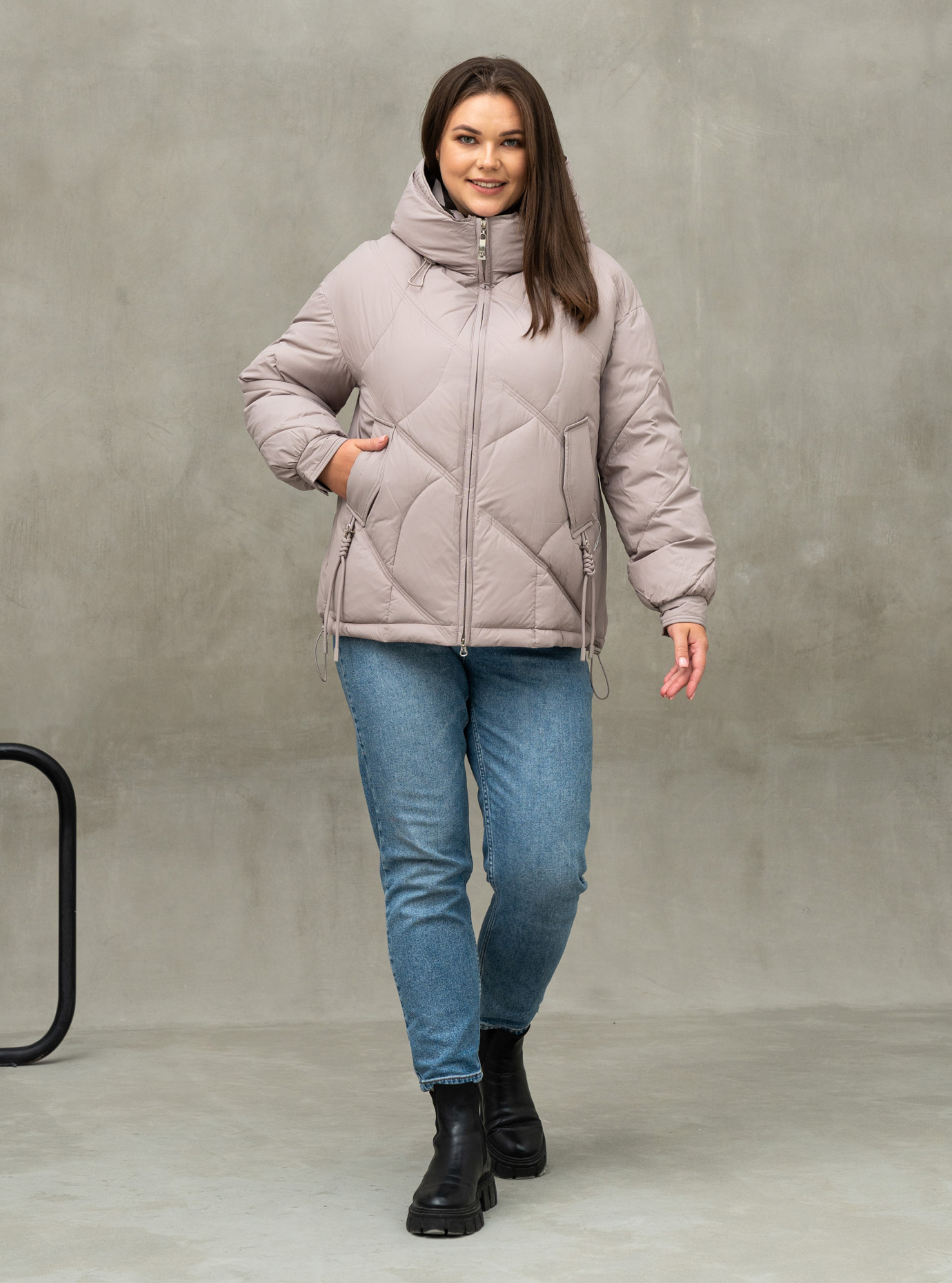 Зимняя куртка Hailuozi 1607 big size Молоко 50 (HAL1607-02): фото - Alster.ua