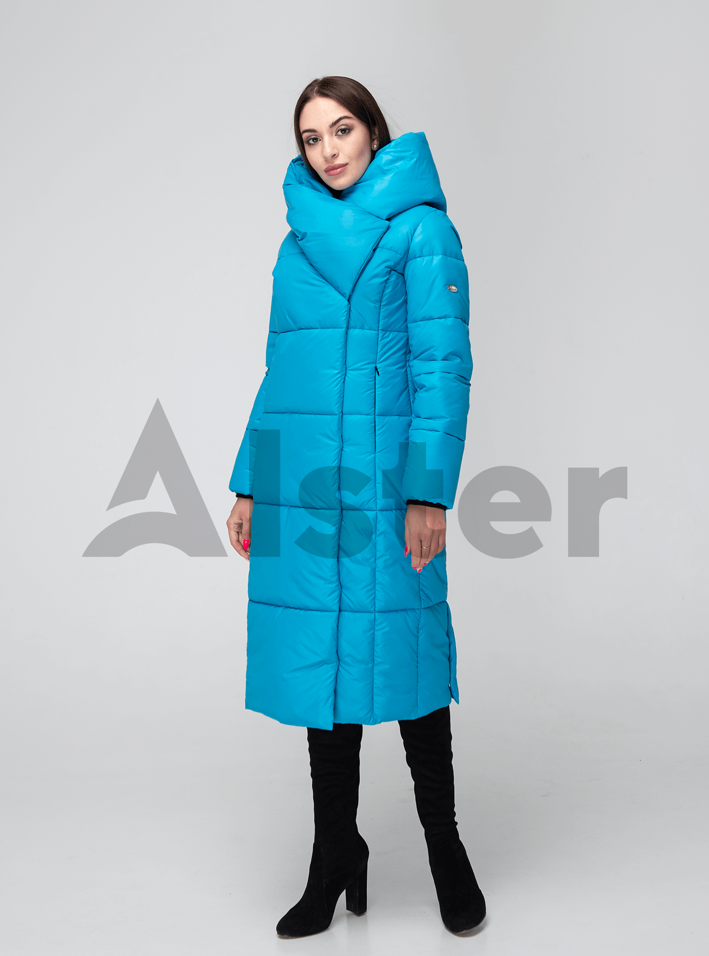 Куртка женская зимняя широкий воротник Голубой 48 (02-KT190374): фото - Alster.ua