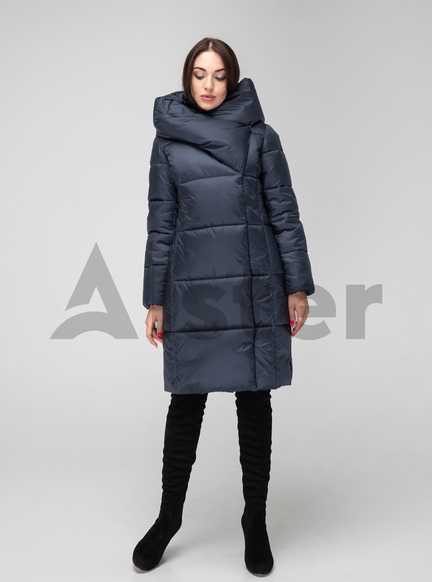 Куртка женская зимняя с капюшоном Графитовый 48 (02-KT190386): фото - Alster.ua