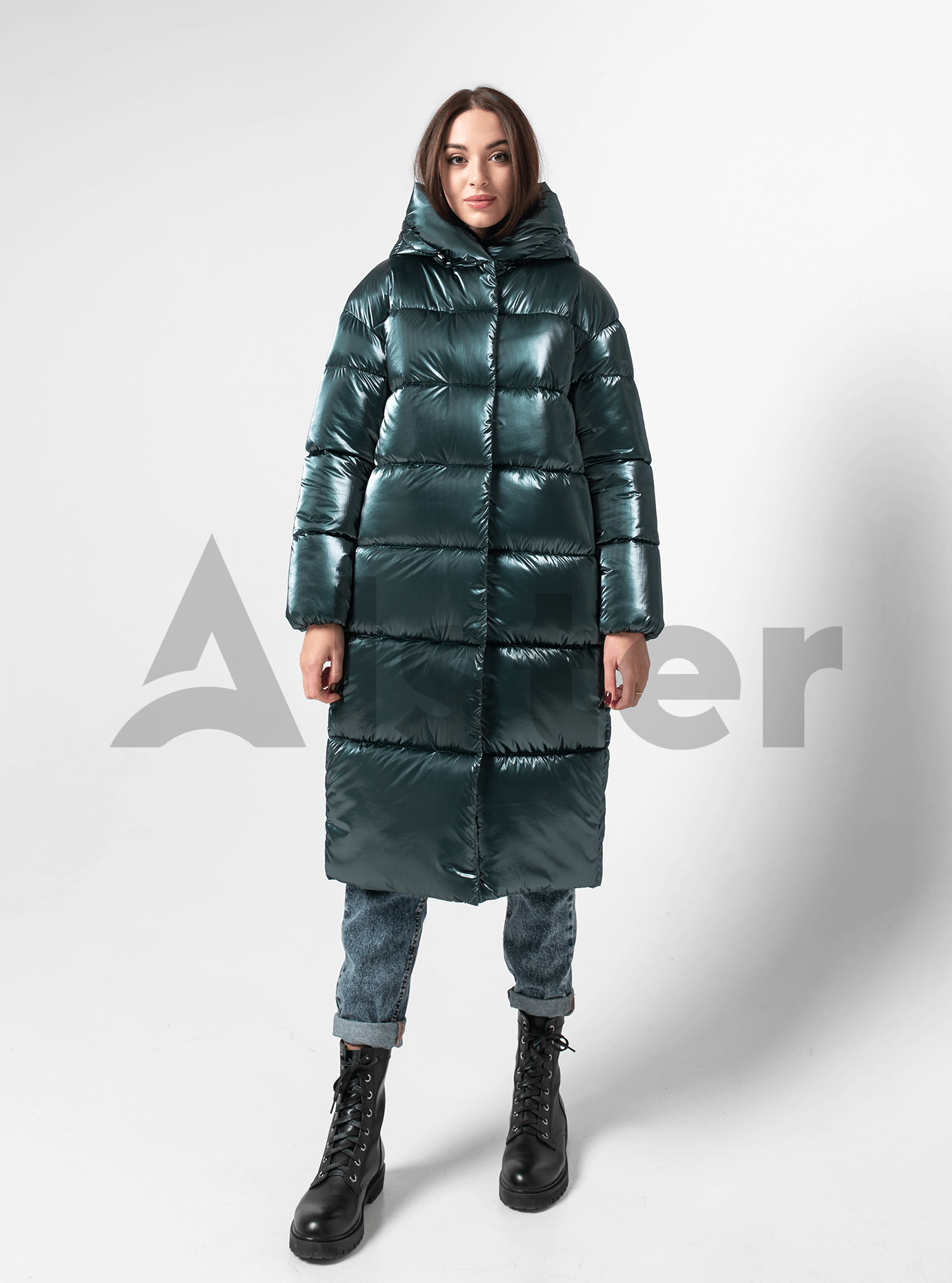 Женская куртка зимняя велюр Изумруд 48 (02-KT190260): фото - Alster.ua