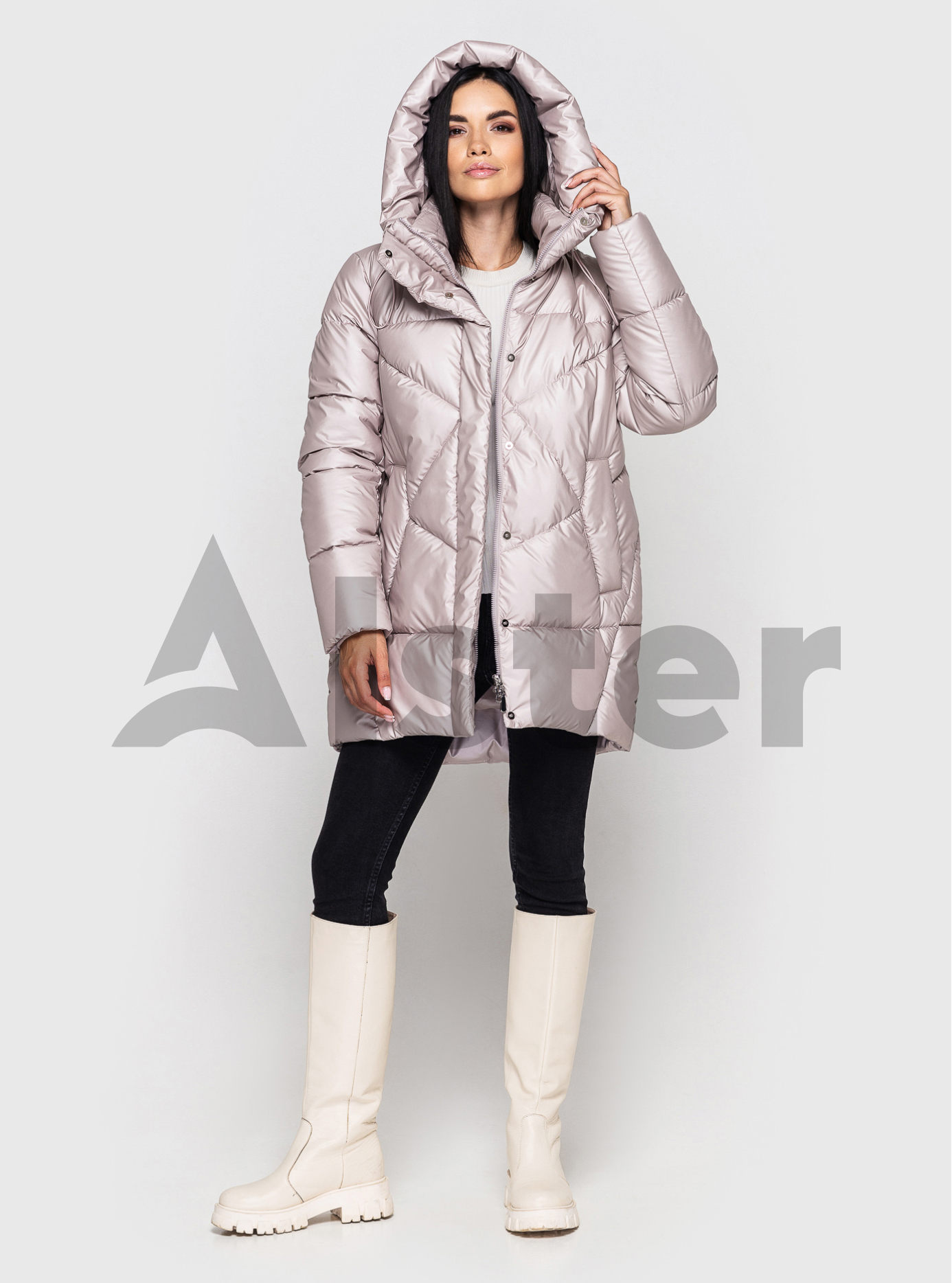 Женская зимняя куртка 509 удлиненная Светло-розовый 46 (KTL509ARM-03): фото - Alster.ua