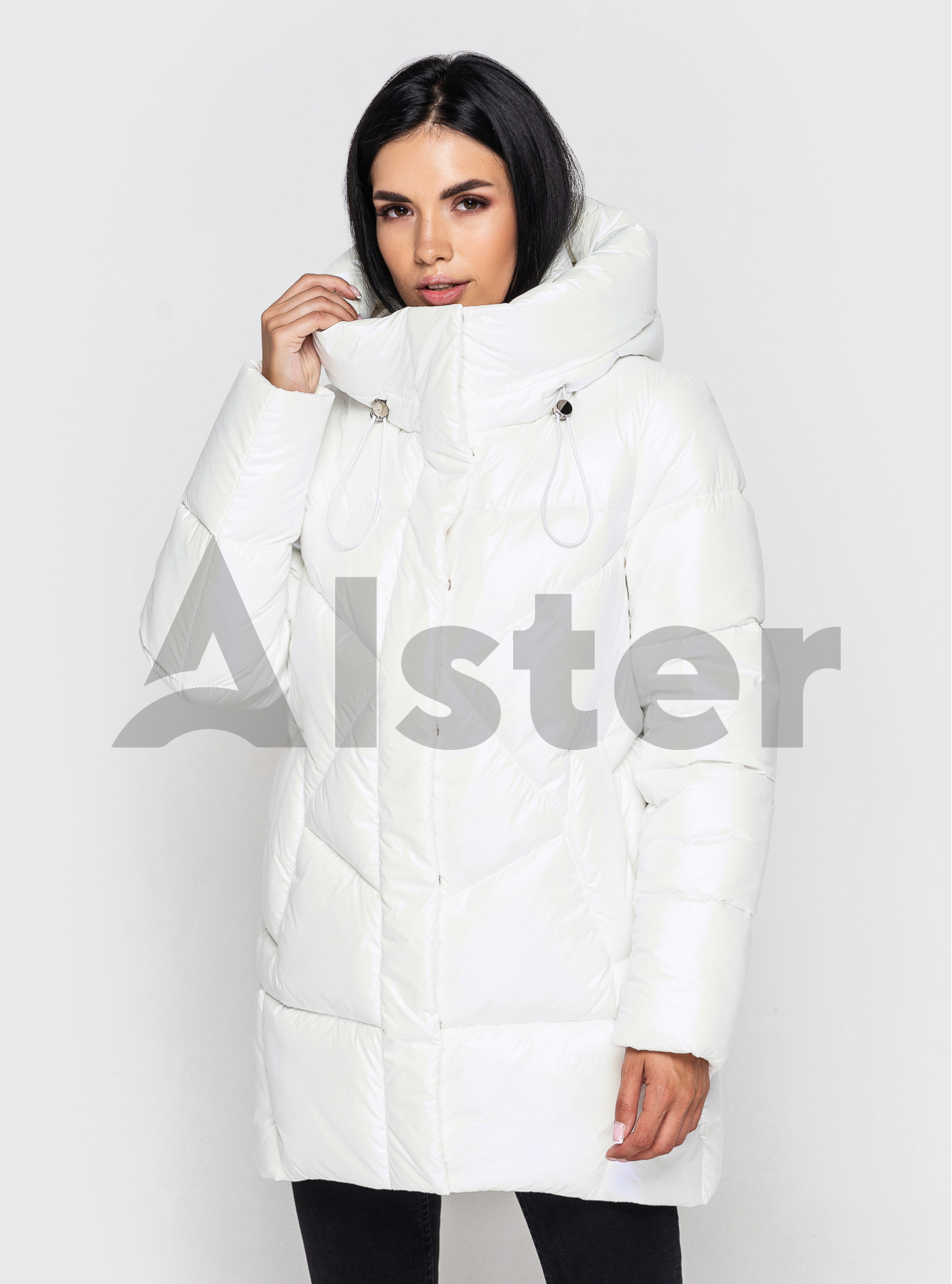 Женская зимняя куртка 509 удлиненная Белый 48 (KTL509PERL-04): фото - Alster.ua