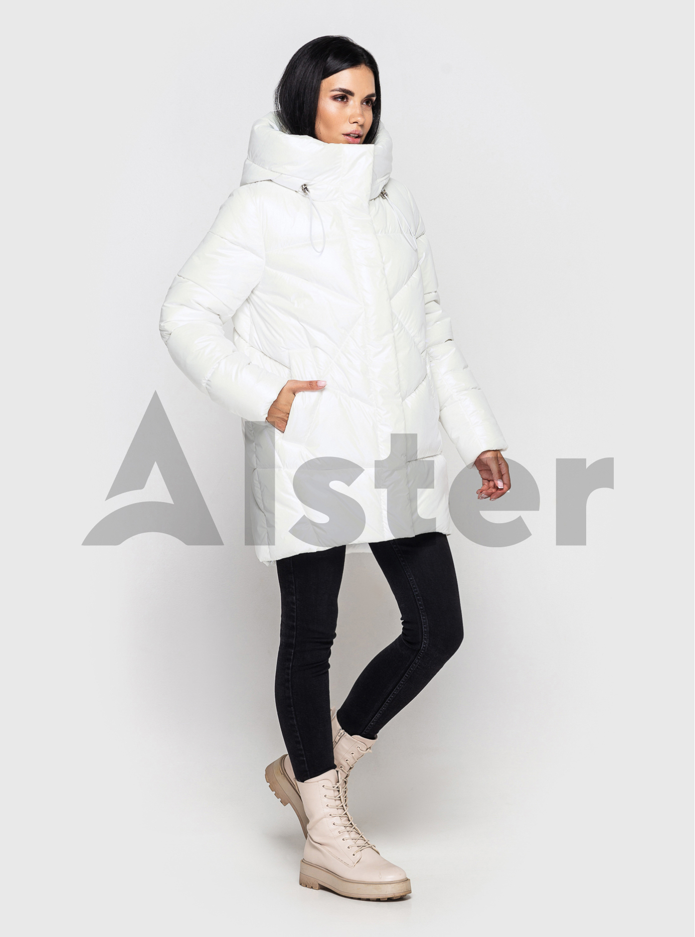 Женская зимняя куртка 509 удлиненная Белый 48 (KTL509PERL-04): фото - Alster.ua
