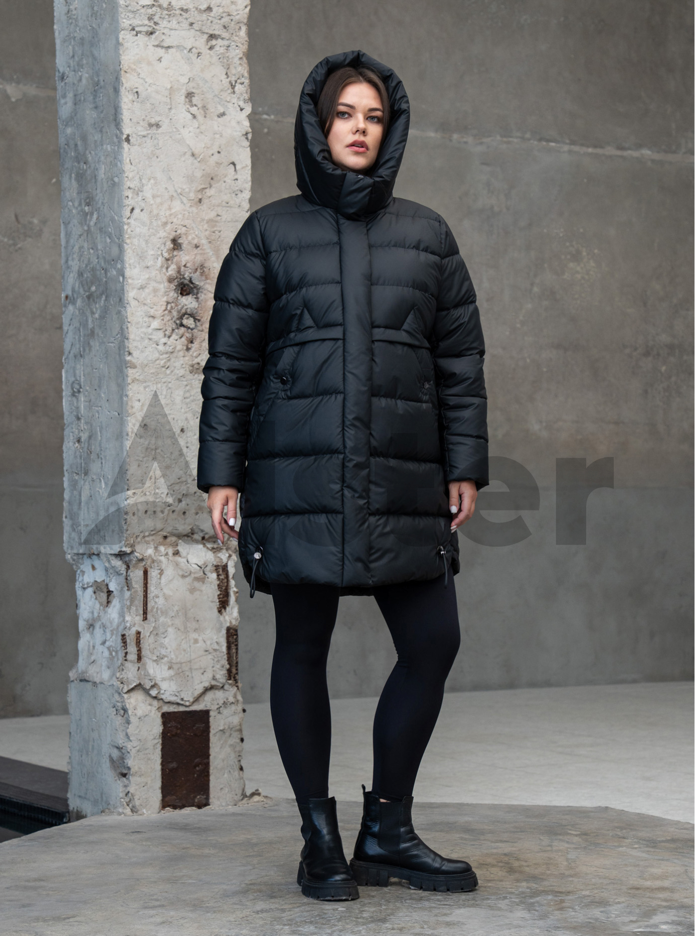 Зимняя женская удлиненная куртка Kattaleya 567 big size Чёрный 50 (KTL567P-13): фото - Alster.ua