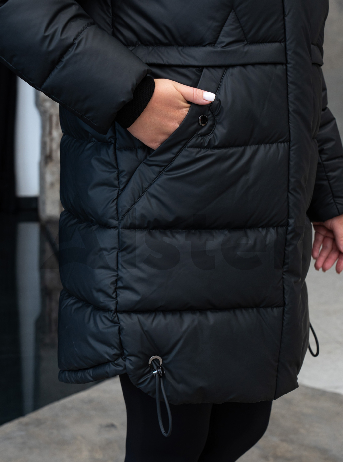 Зимняя женская удлиненная куртка Kattaleya 567 big size Чёрный 50 (KTL567P-13): фото - Alster.ua