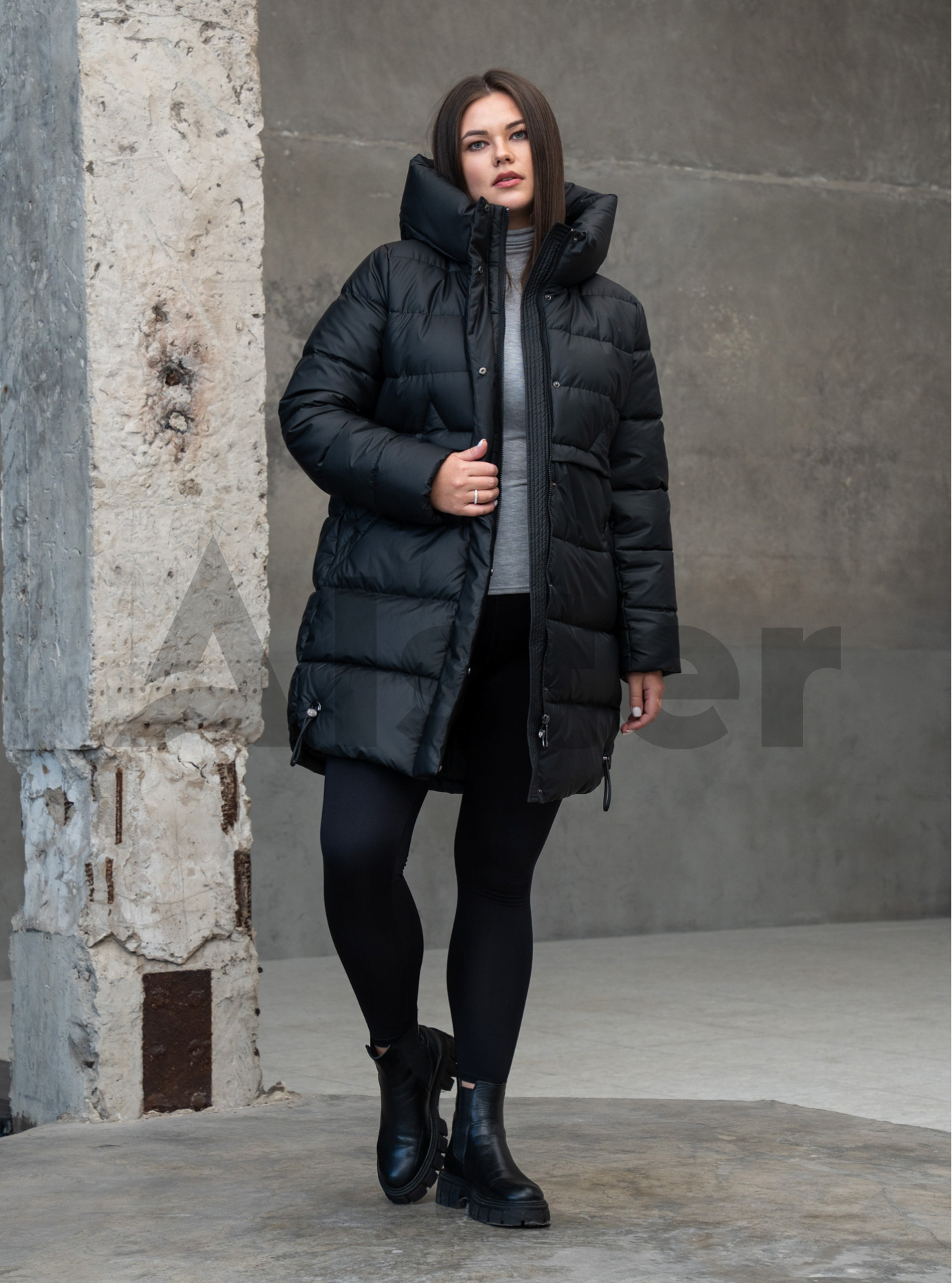 Зимняя женская удлиненная куртка Kattaleya 567 big size Чёрный 50 (KTL567P-13): фото - Alster.ua