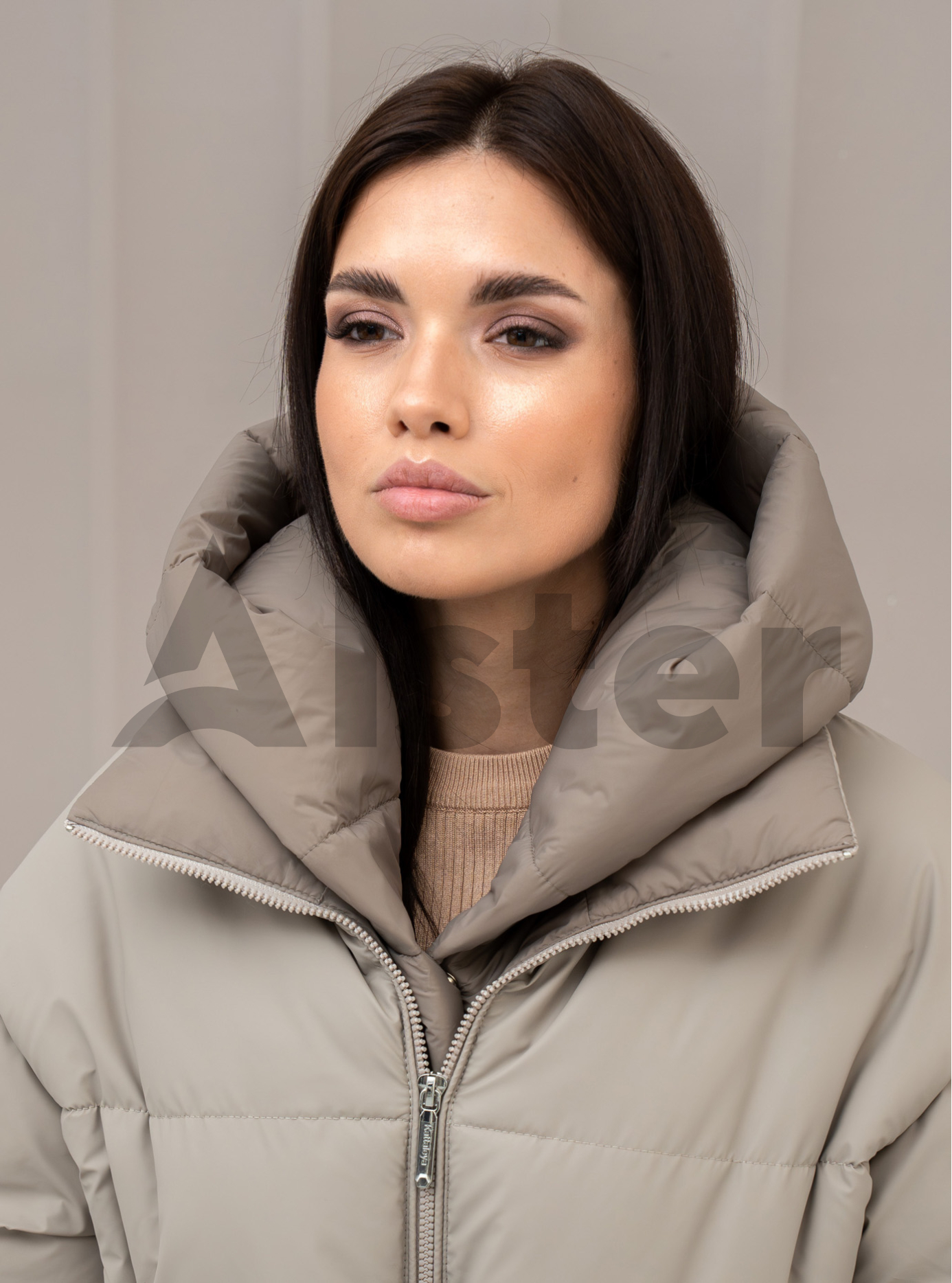 Зимняя куртка средней длины Kattaleya 614 Серо-коричневый 44 (KTL614(5)-33): фото - Alster.ua