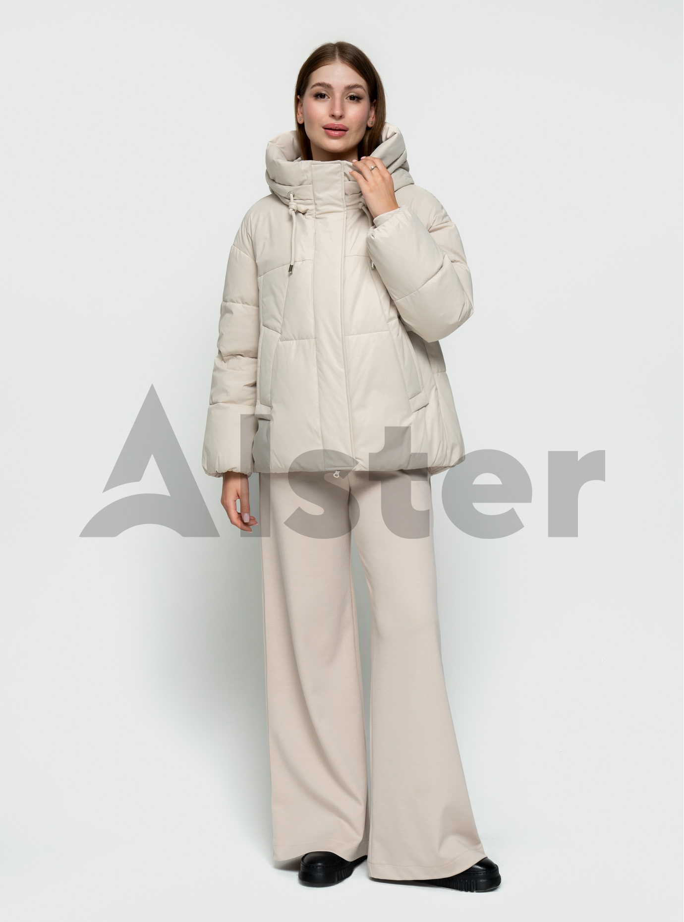 Зимняя женская короткая куртка 2418 Meajiateer Молоко XL (MJ2418-05): фото - Alster.ua