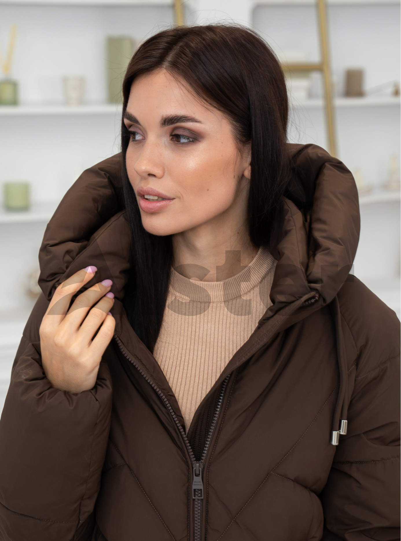 Зимова куртка середньої довжини Meajiateer 2577 Шоколадний 2XL (MJ2577-05): фото - Alster.ua