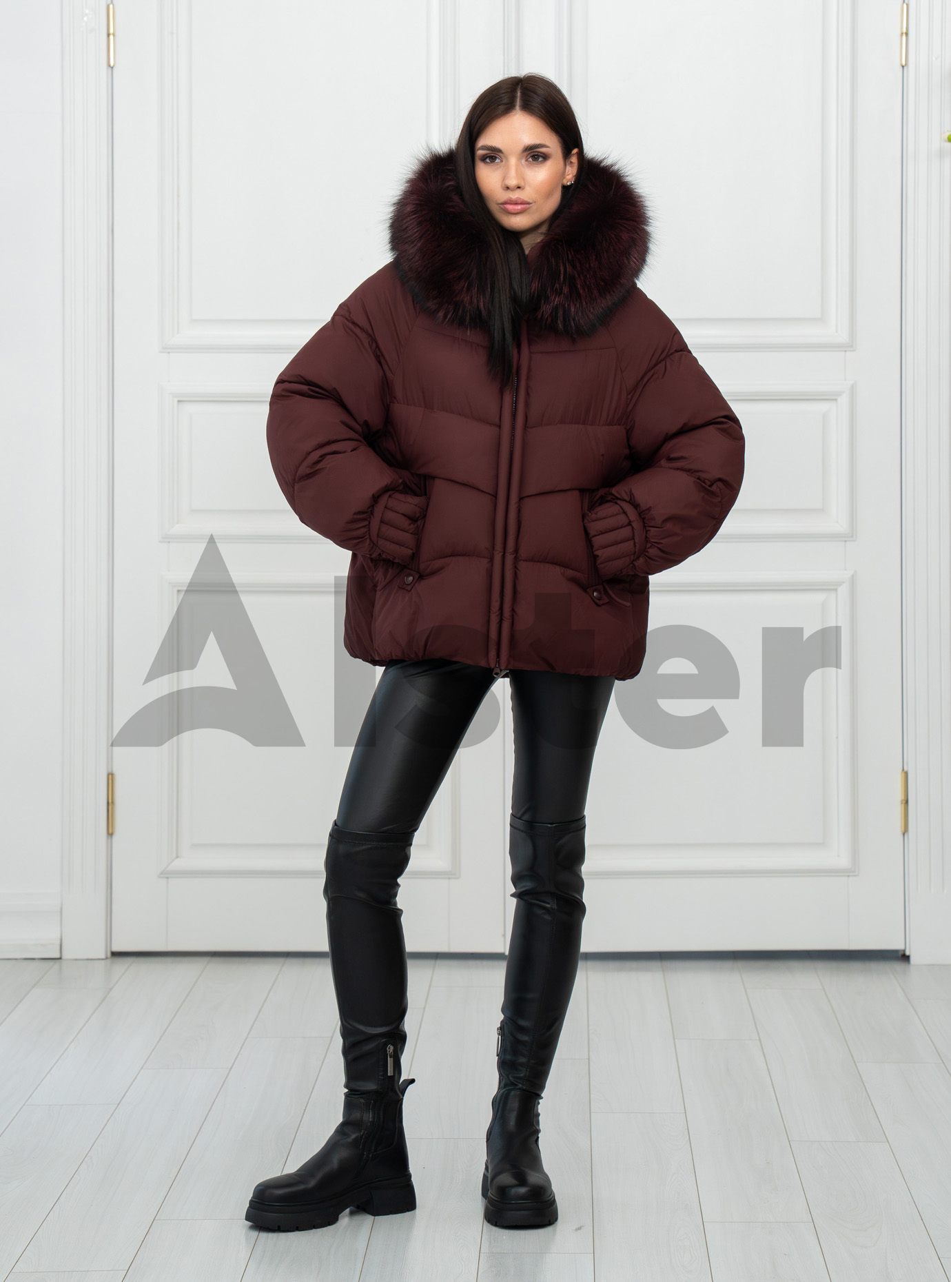 Женская зимняя куртка с мехом Meajiateer 2597 Бордовый 2XL (MJ2597-05): фото - Alster.ua