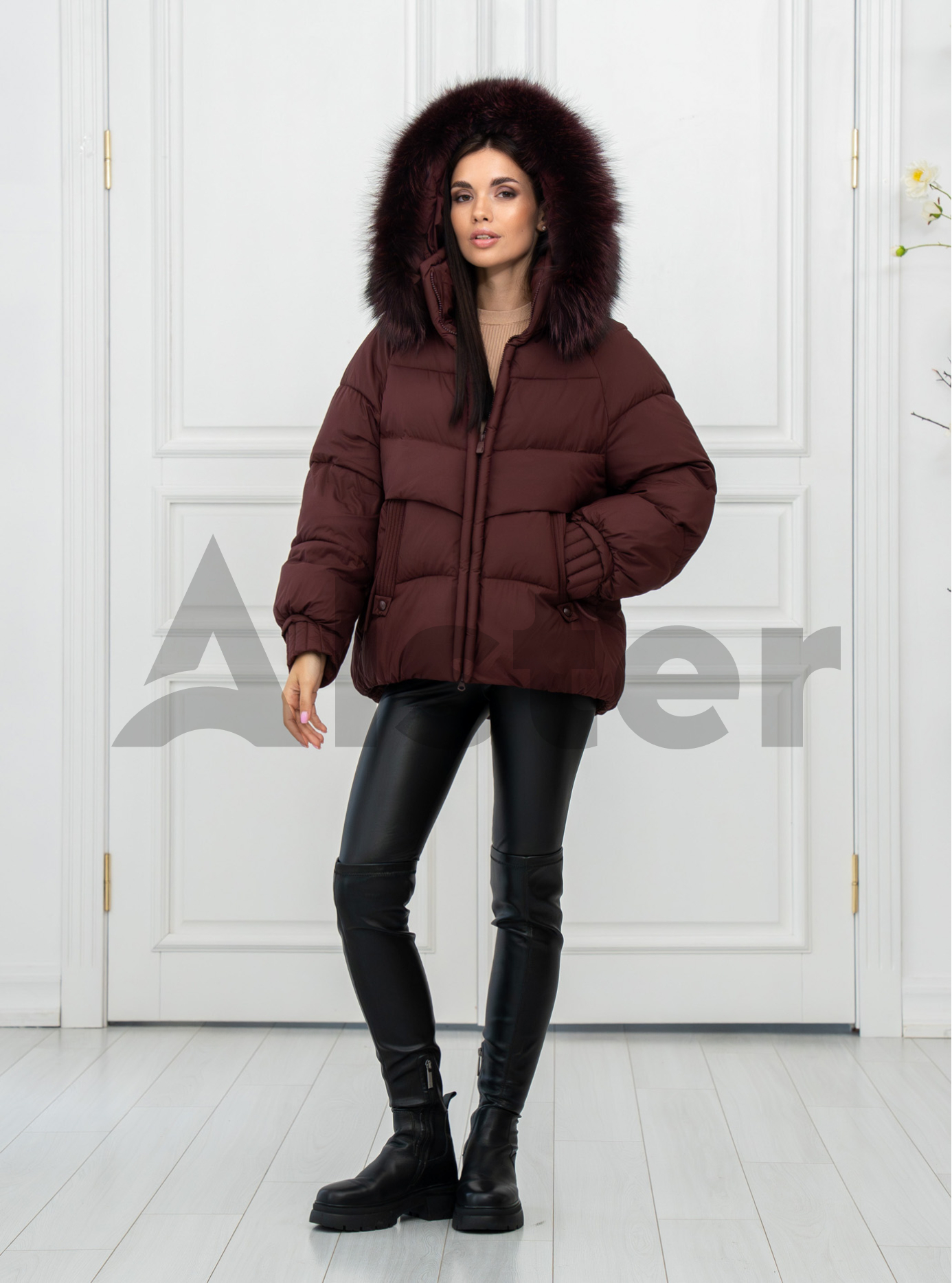 Женская зимняя куртка с мехом Meajiateer 2597 Бордовый 2XL (MJ2597-05): фото - Alster.ua