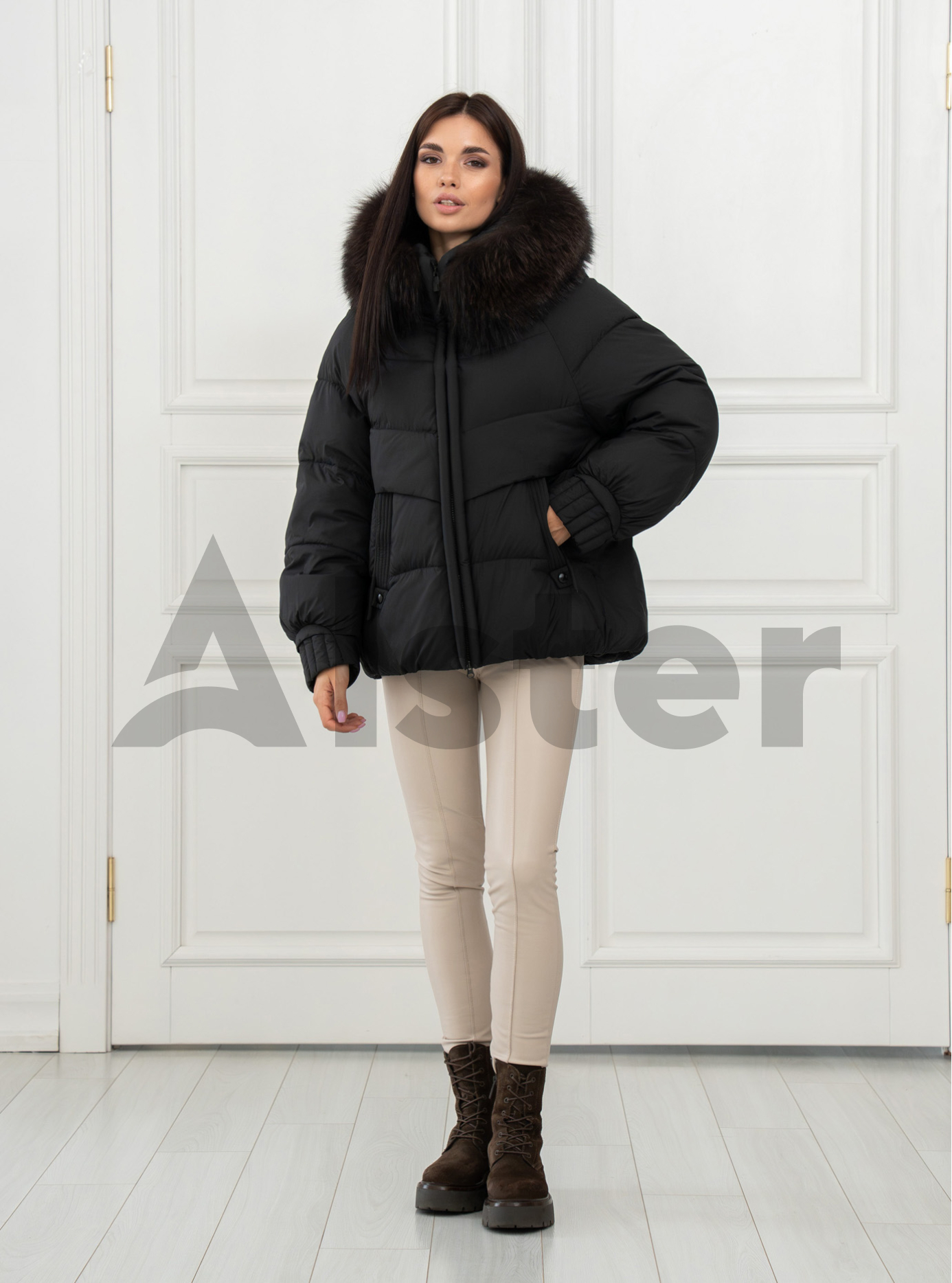Женская зимняя куртка с мехом Meajiateer 2597 Чёрный 2XL (MJ2597-15): фото - Alster.ua