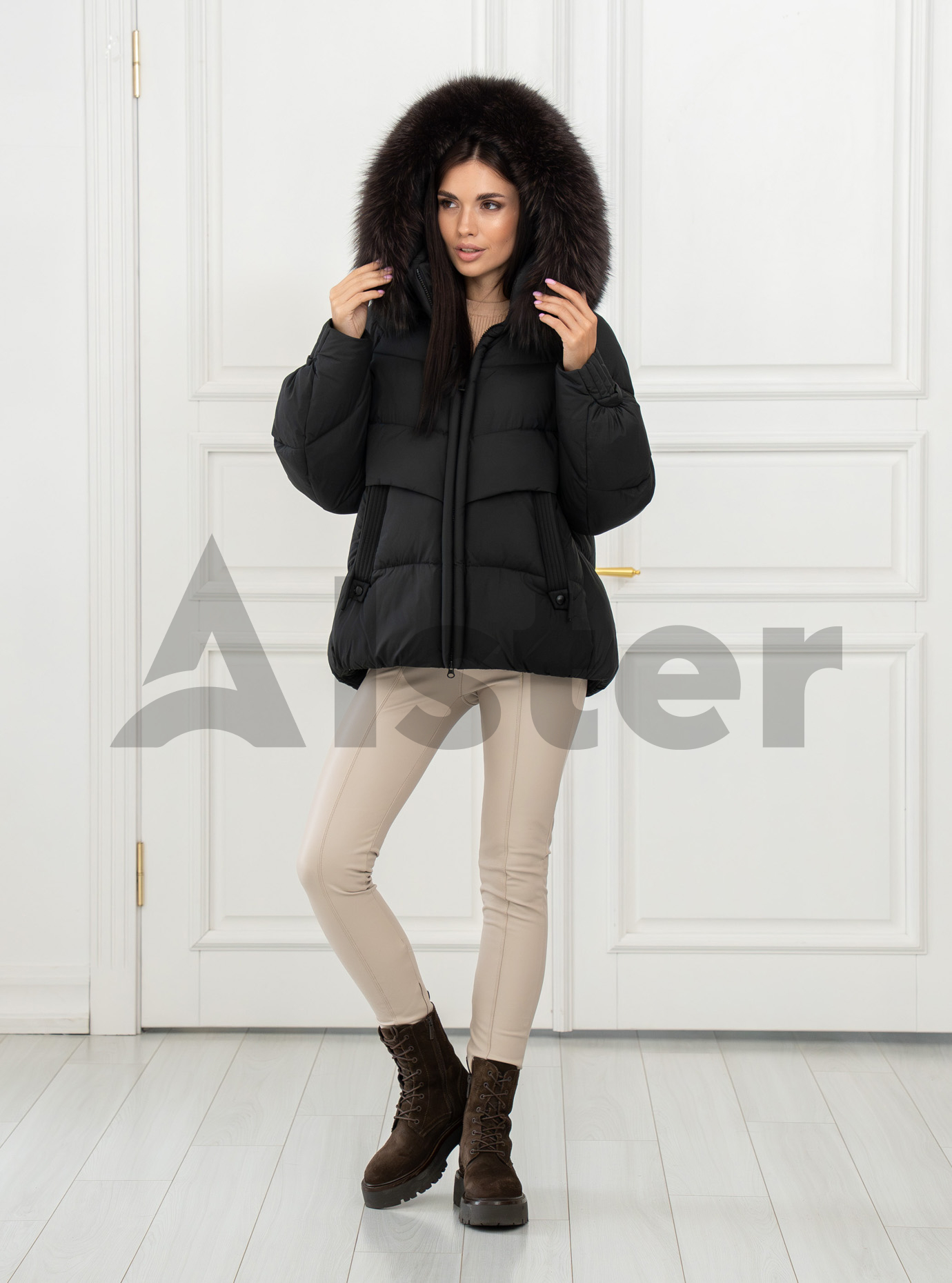 Женская зимняя куртка с мехом Meajiateer 2597 Чёрный 2XL (MJ2597-15): фото - Alster.ua