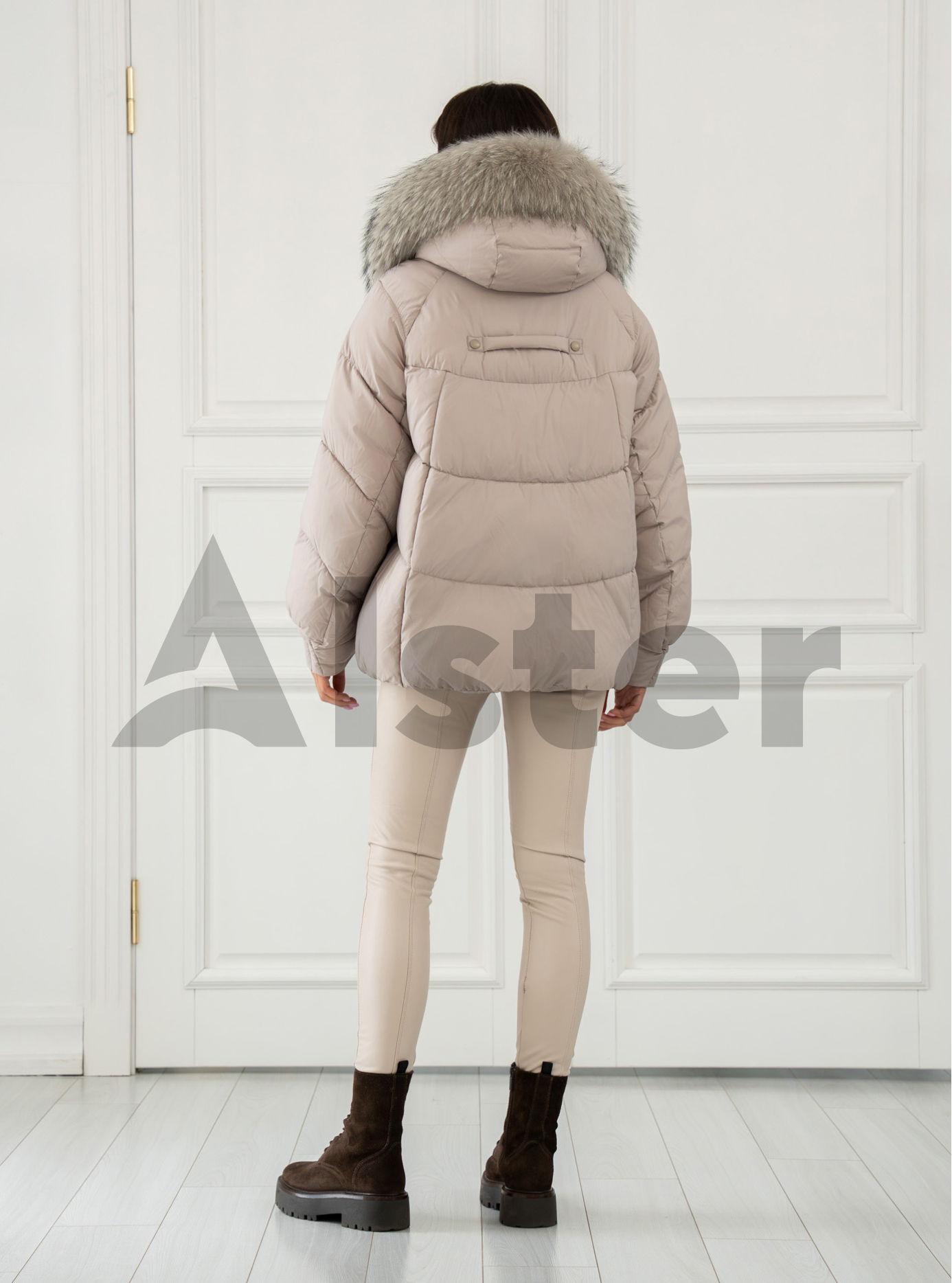 Женская зимняя куртка с мехом Meajiateer 2597 Молоко 2XL (MJ2597-20): фото - Alster.ua