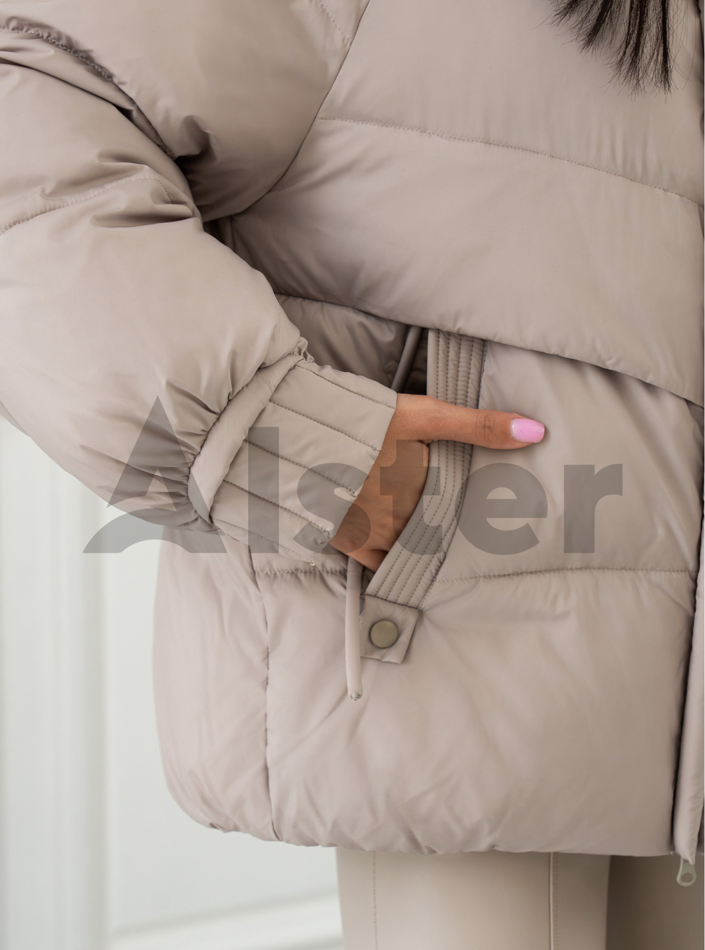 Женская зимняя куртка с мехом Meajiateer 2597 Молоко 2XL (MJ2597-20): фото - Alster.ua