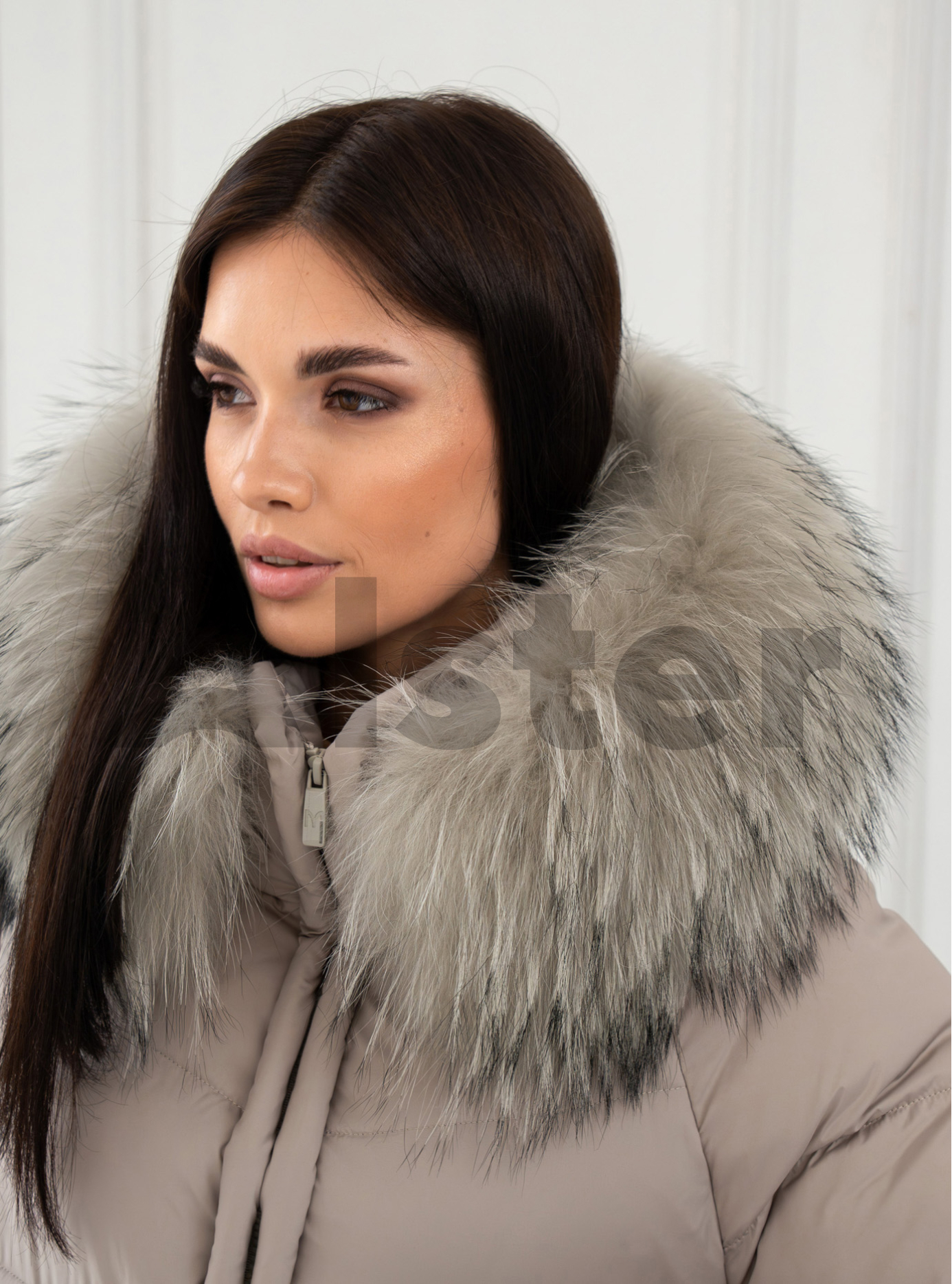 Женская зимняя куртка с мехом Meajiateer 2597 Молоко 2XL (MJ2597-20): фото - Alster.ua