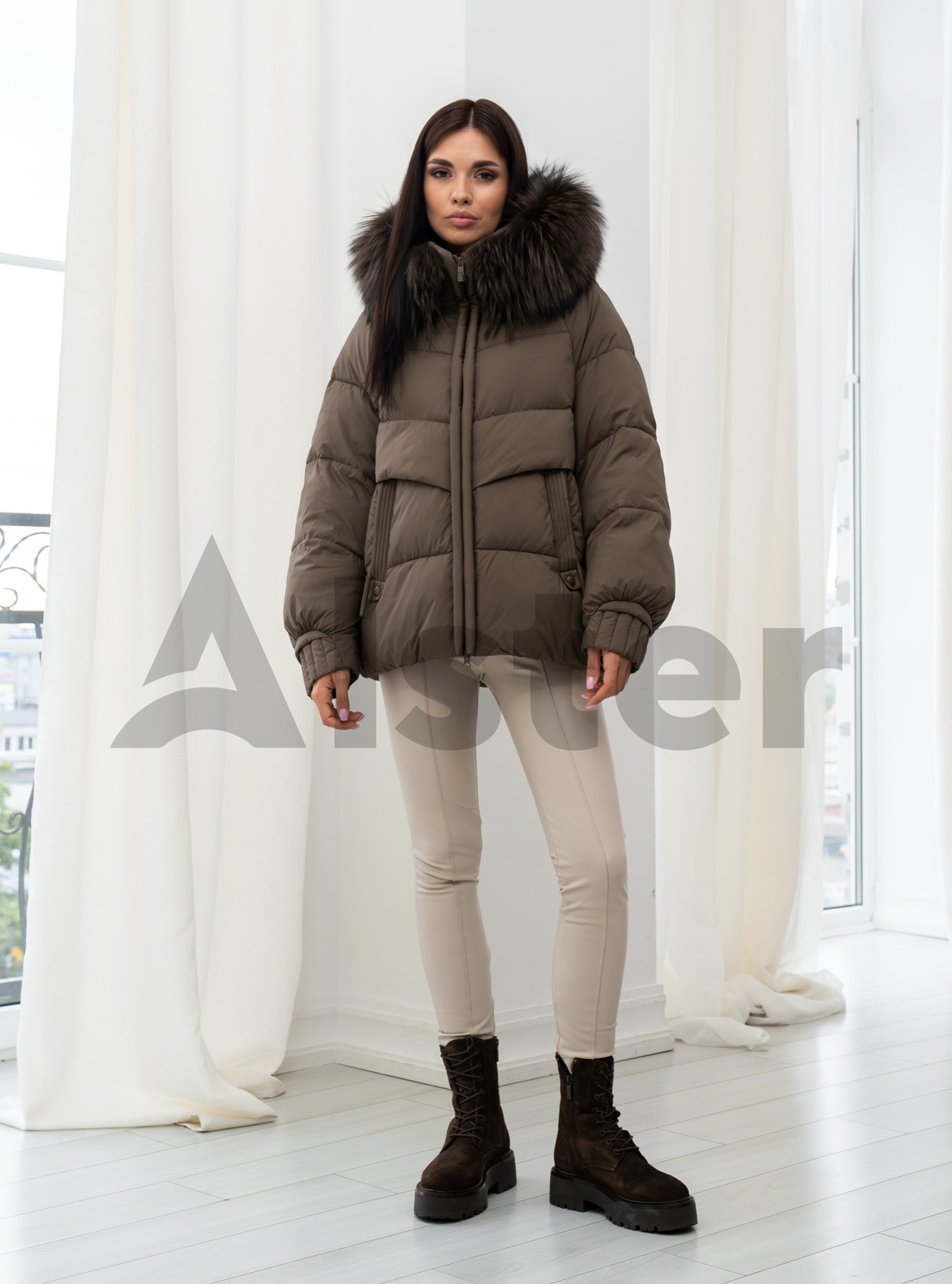 Женская зимняя куртка с мехом Meajiateer 2597 Шоколадный 2XL (MJ2597-10): фото - Alster.ua