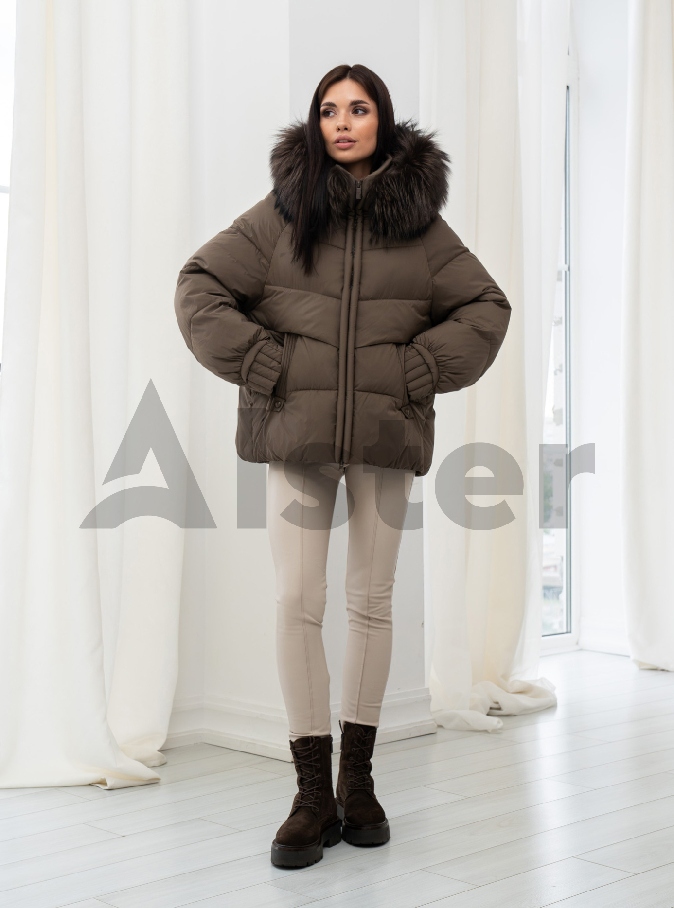 Женская зимняя куртка с мехом Meajiateer 2597 Шоколадный 2XL (MJ2597-10): фото - Alster.ua