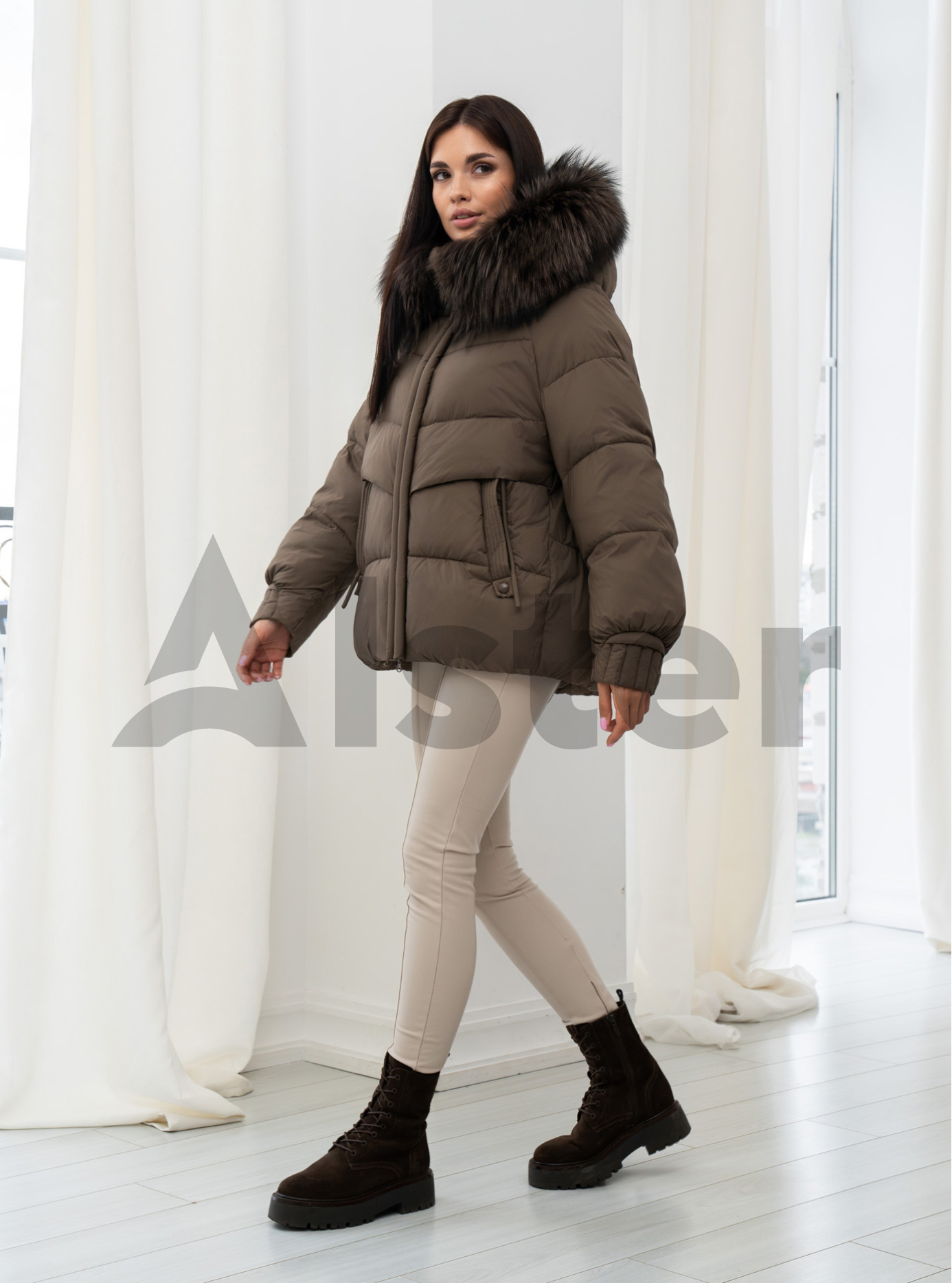 Женская зимняя куртка с мехом Meajiateer 2597 Шоколадный 2XL (MJ2597-10): фото - Alster.ua