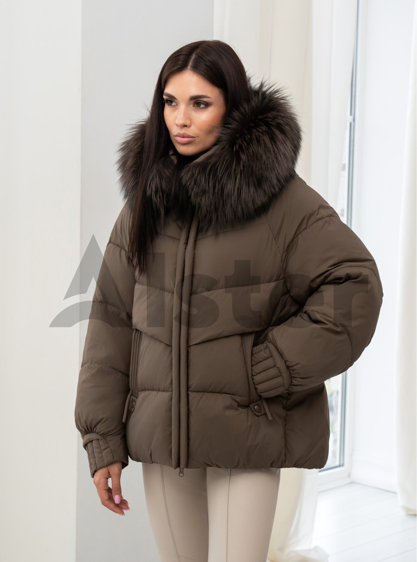 Женская зимняя куртка с мехом Meajiateer 2597 Шоколадный 2XL (MJ2597-10): фото - Alster.ua