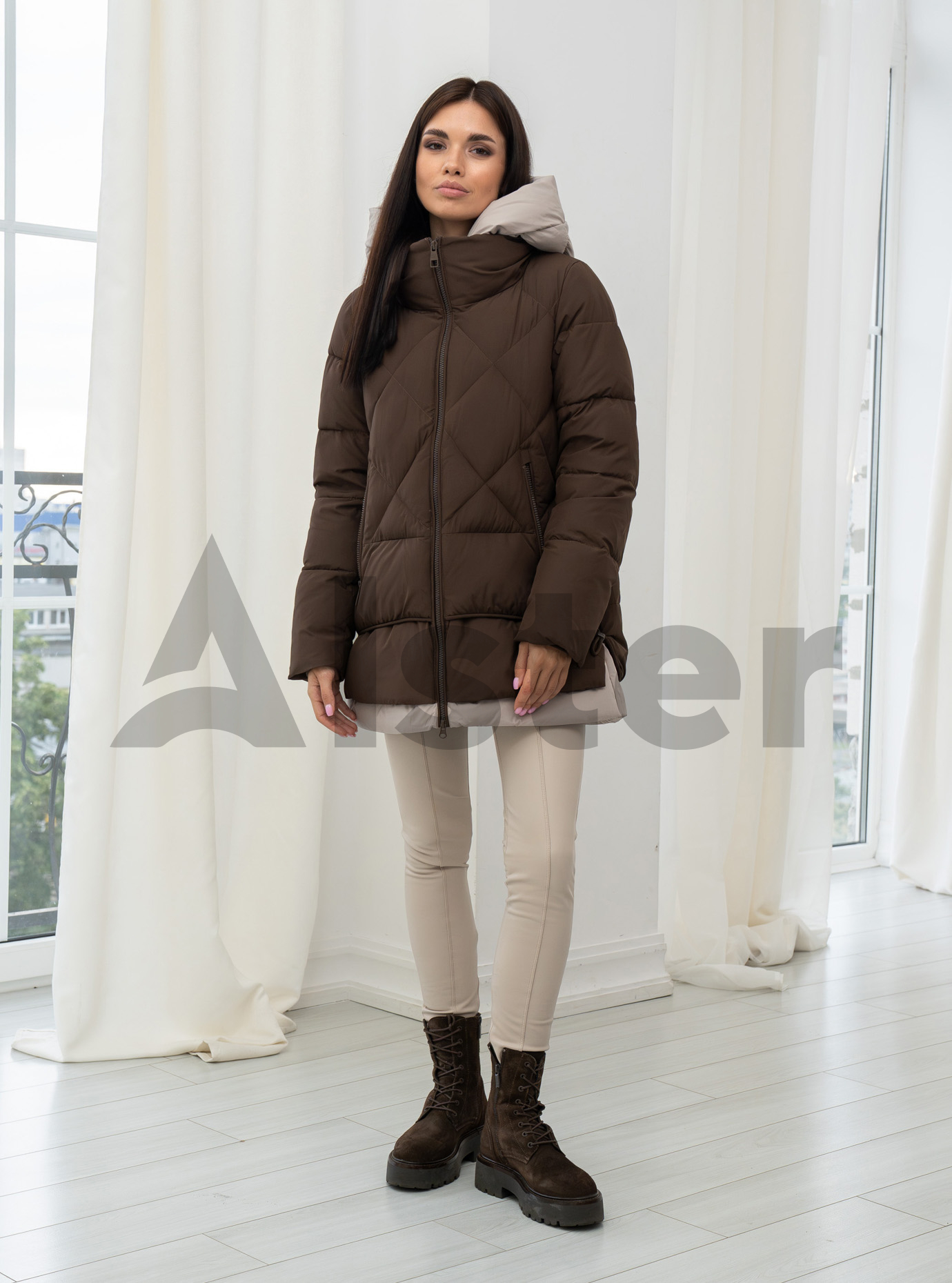 Зимняя женская куртка Meajiateer 2571 Шоколадный S (MJ2571-01): фото - Alster.ua