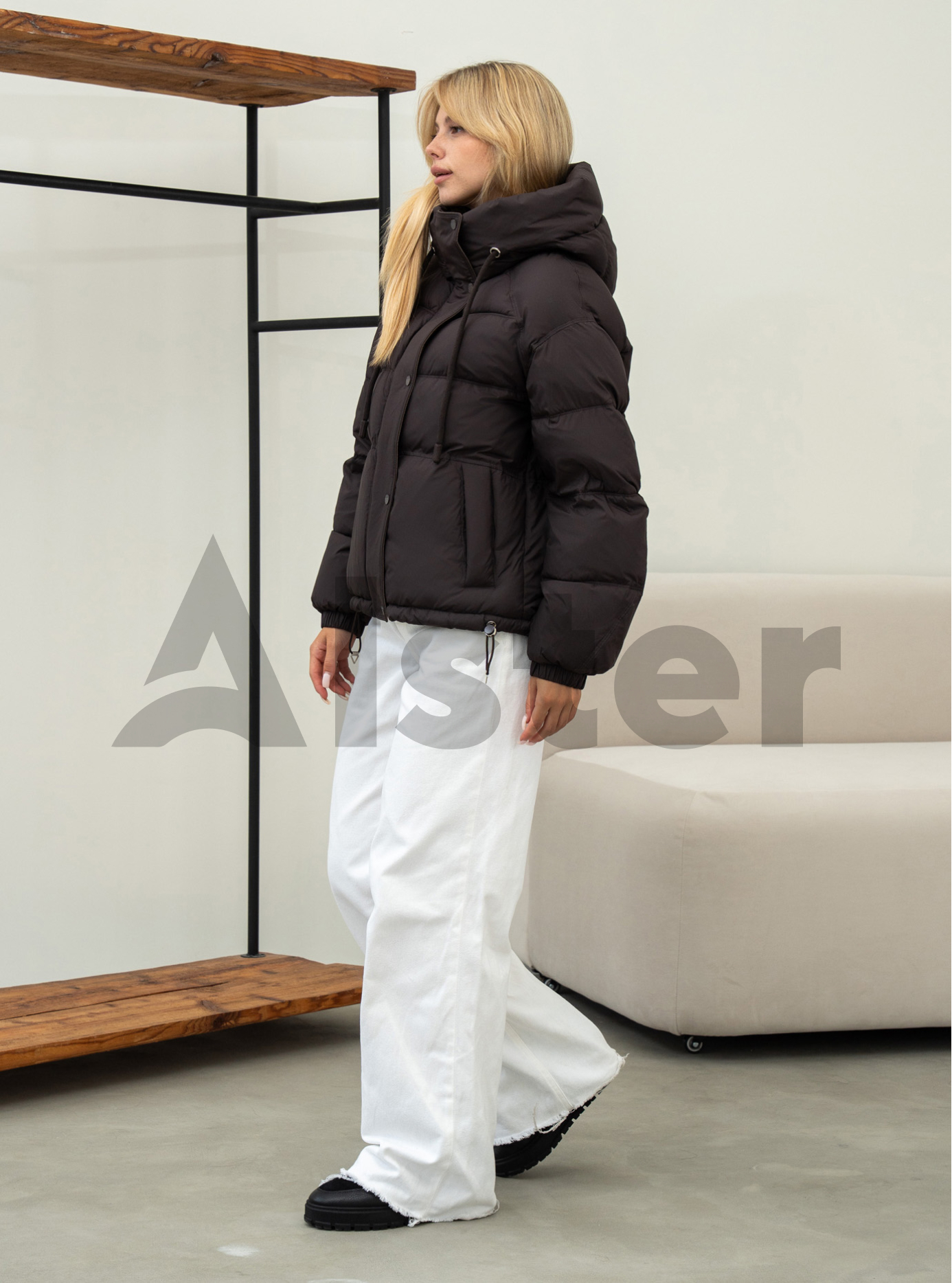 Коротка жіноча зимова куртка Meajiateer 66122 Темно-коричневий XL (MJ266122-08): фото - Alster.ua