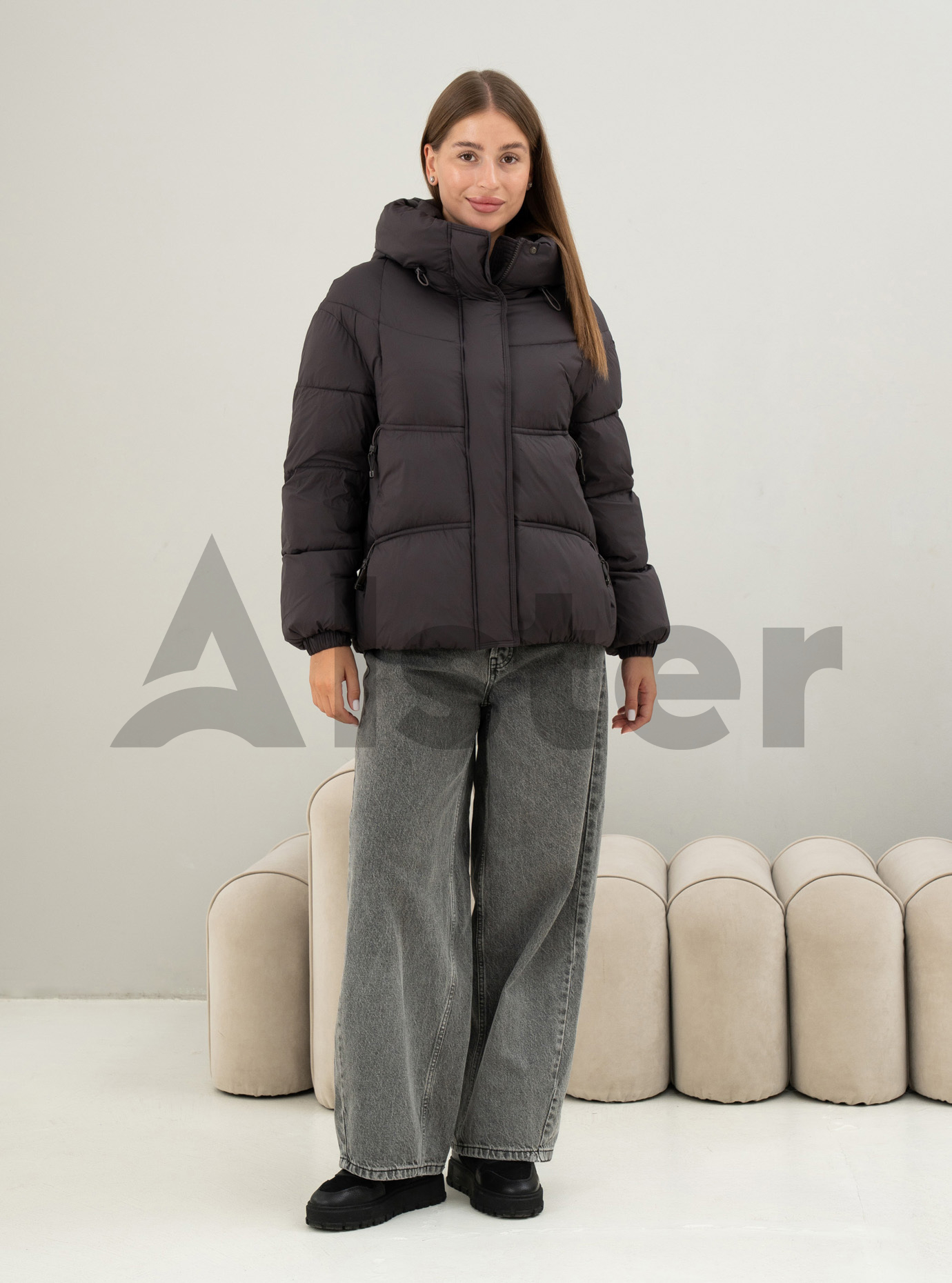 Зимняя женская куртка Meajiateer 6676 Графитовый M (MJ26676-14): фото - Alster.ua