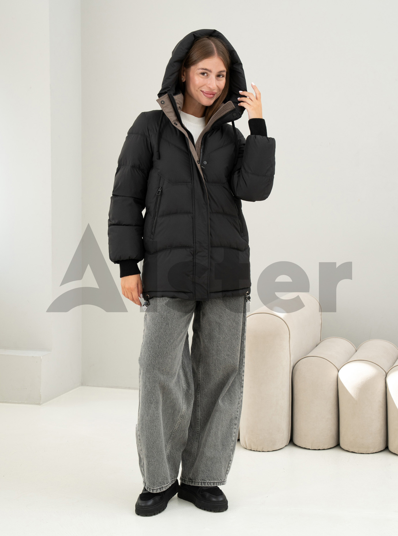 Зимняя женская куртка Meajiateer 6682 Чёрный M (MJ26682-02): фото - Alster.ua