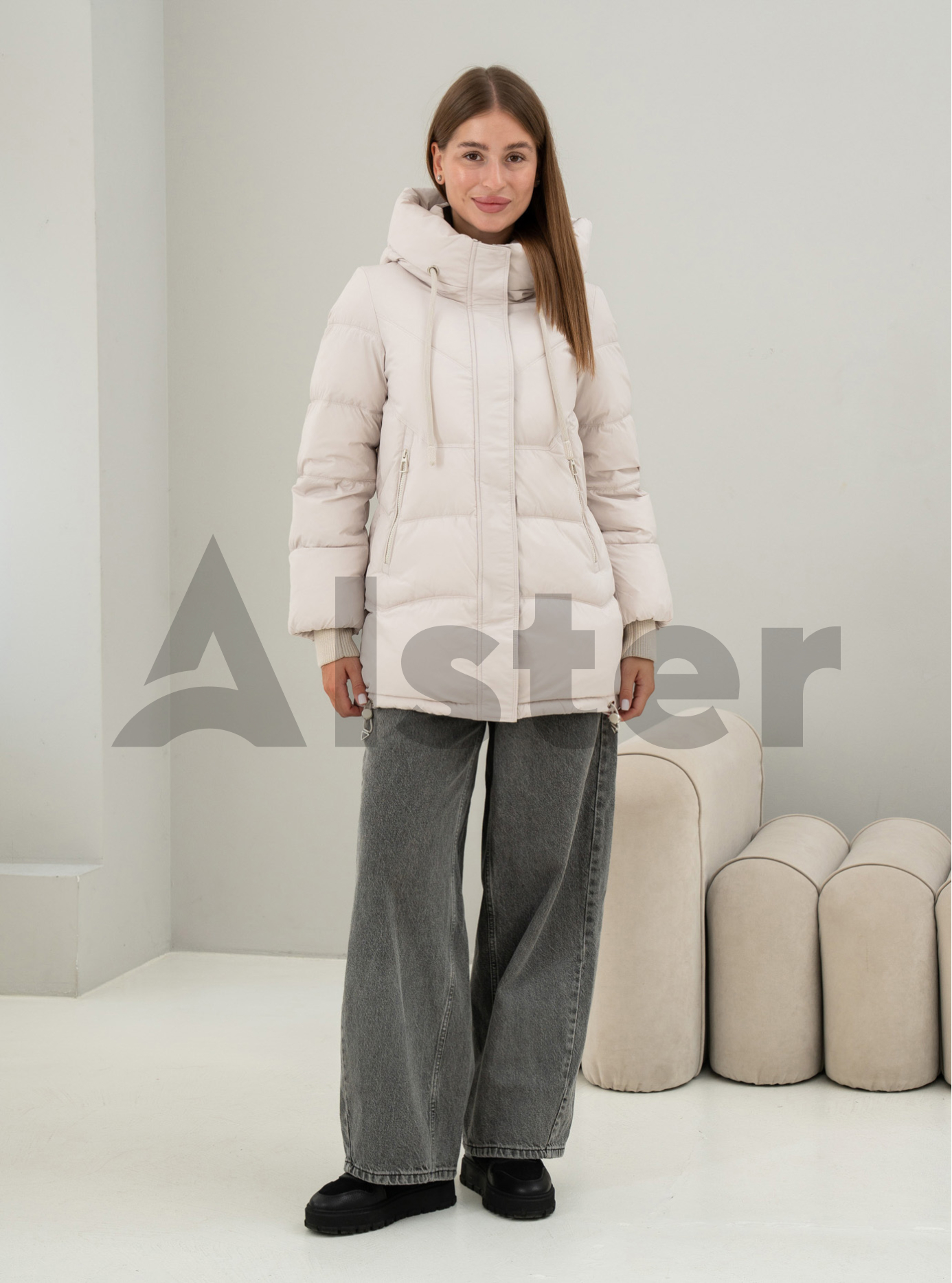 Зимняя женская куртка Meajiateer 6682 Молочный S (MJ26682-06): фото - Alster.ua