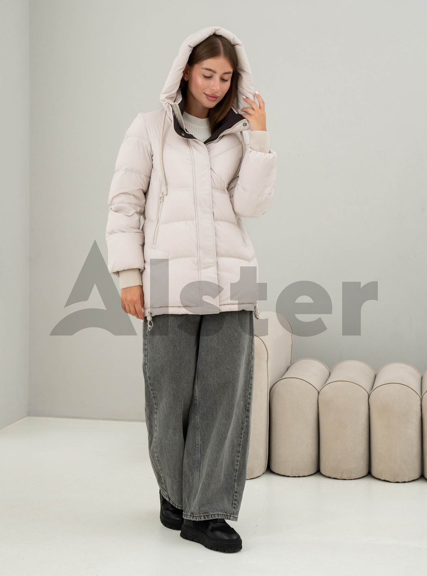 Зимняя женская куртка Meajiateer 6682 Молочный S (MJ26682-06): фото - Alster.ua