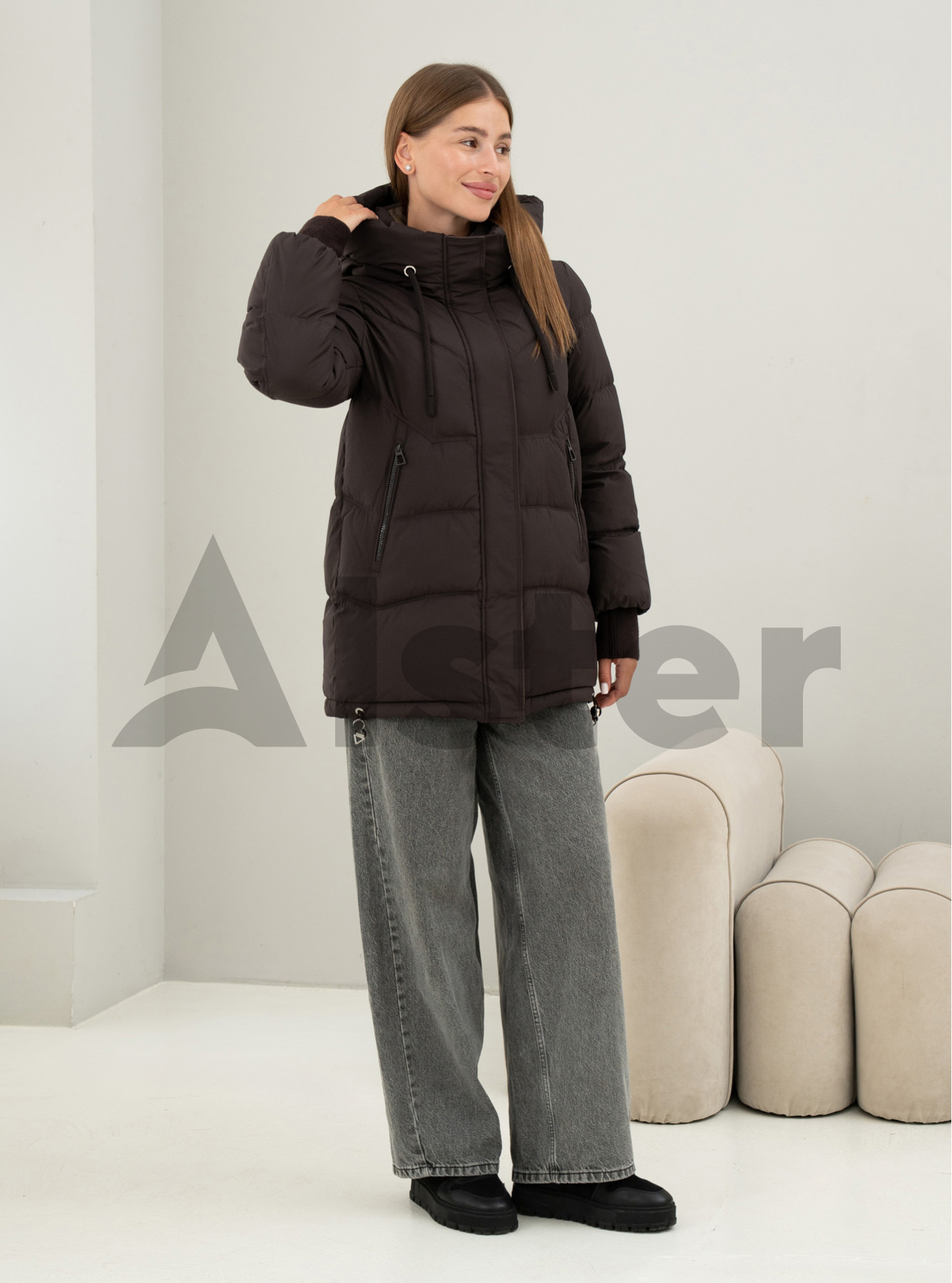 Зимняя женская куртка Meajiateer 6682 Шоколадный M (MJ26682-12): фото - Alster.ua