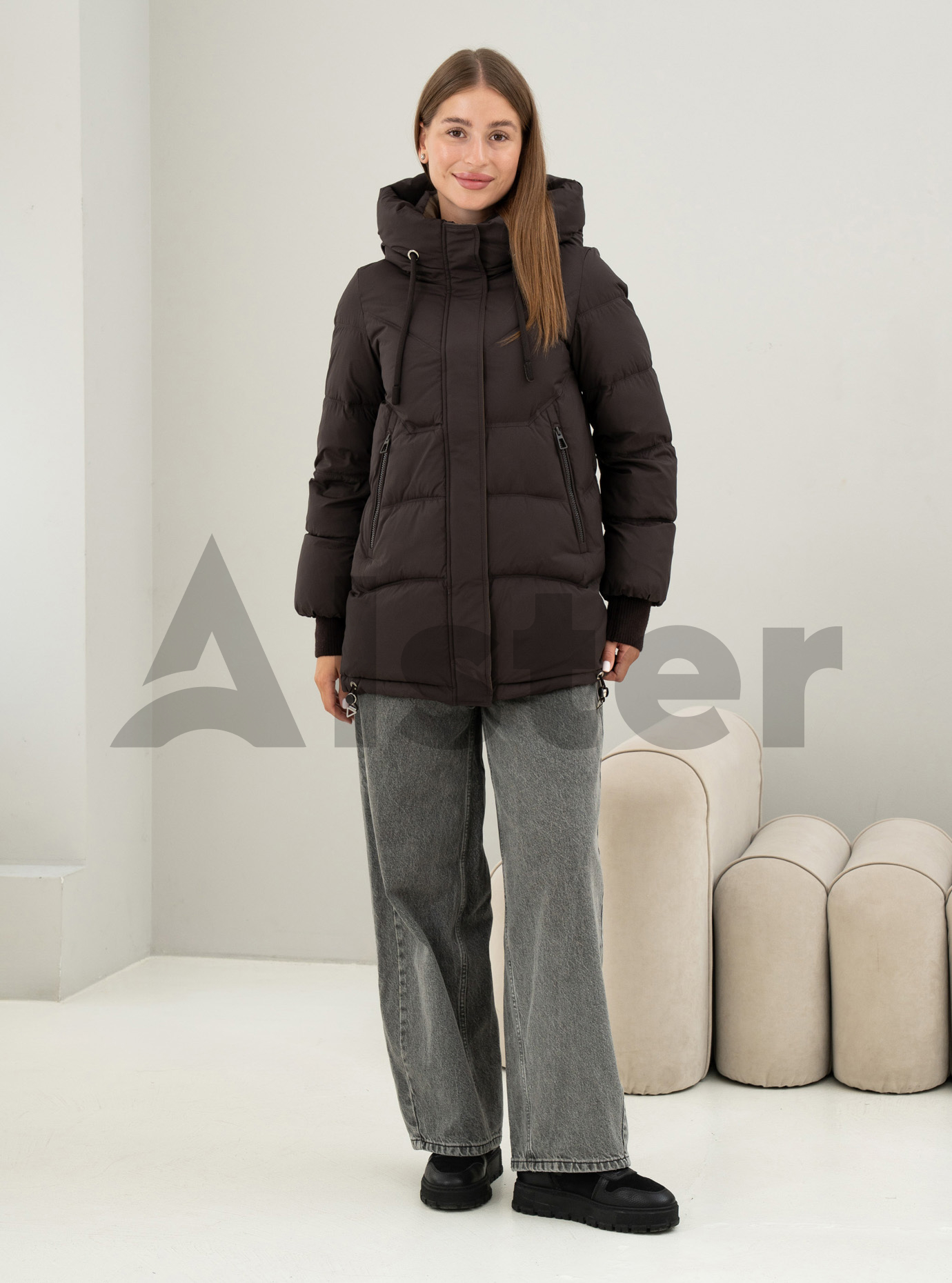 Зимняя женская куртка Meajiateer 6682 Шоколадный M (MJ26682-12): фото - Alster.ua