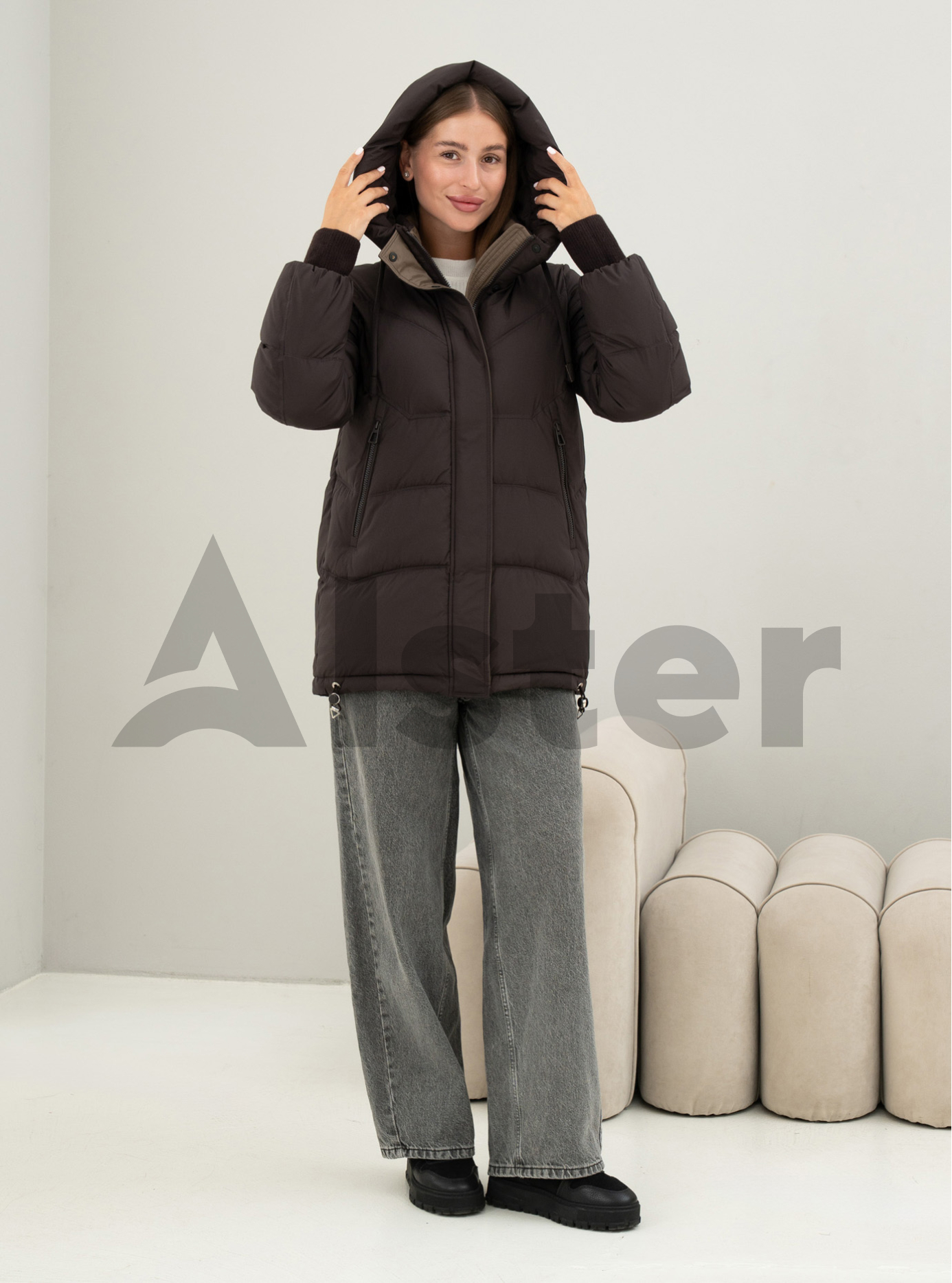 Зимняя женская куртка Meajiateer 6682 Шоколадный M (MJ26682-12): фото - Alster.ua