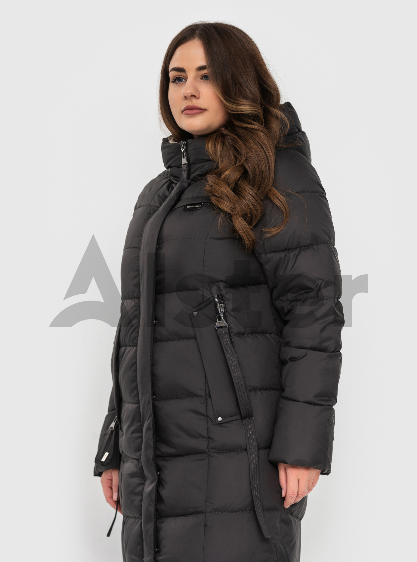 Длинный пуховик MISHELE (+size) Чёрный 48 (MSH22060-02): фото - Alster.ua