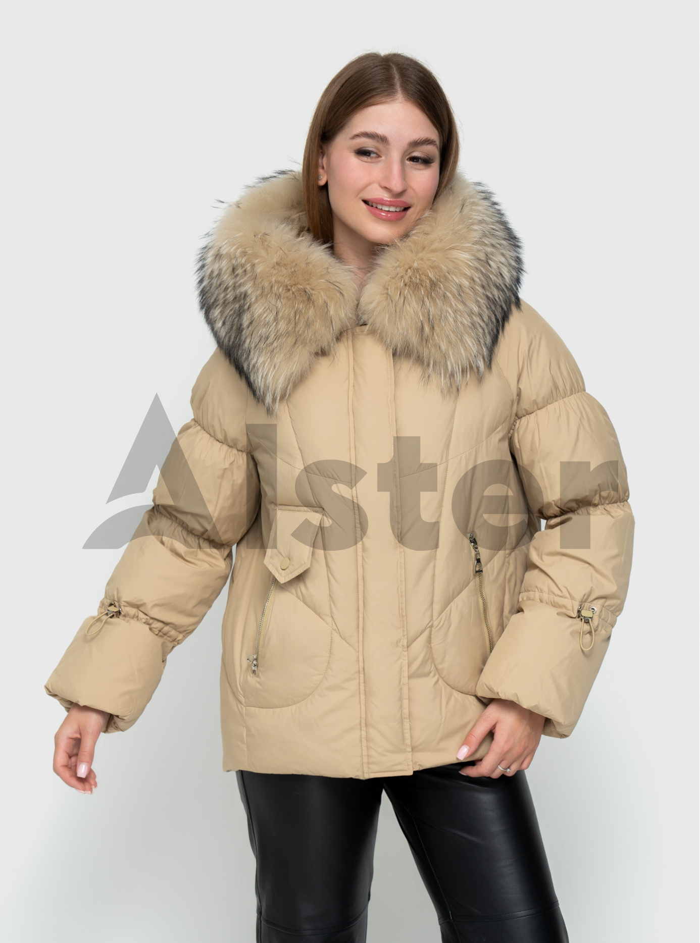 Зимняя короткая куртка Olanmear 99691M c мехом Золото XL (OLN99691M-19): фото - Alster.ua