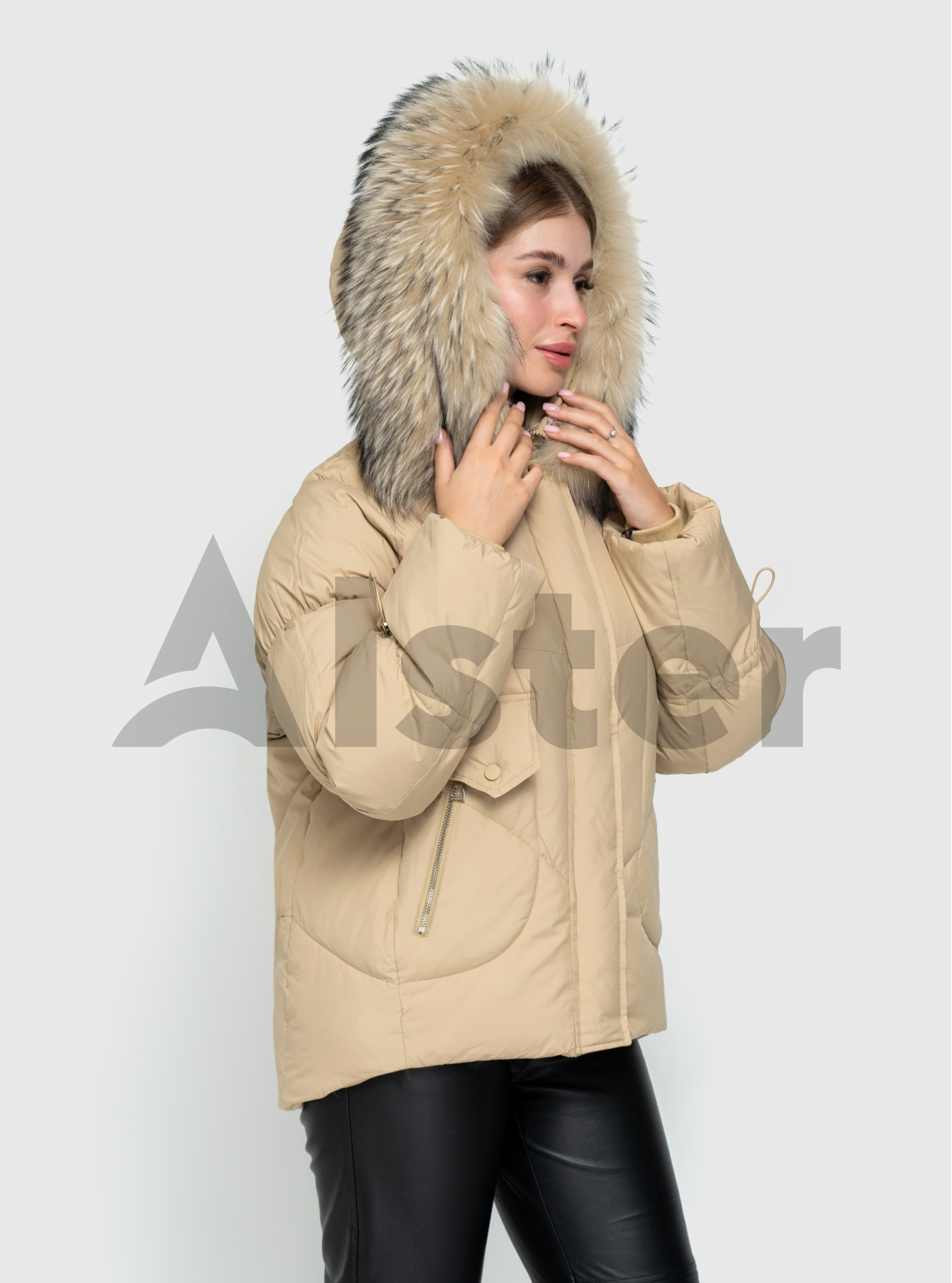 Зимняя короткая куртка Olanmear 99691M c мехом Золото XL (OLN99691M-19): фото - Alster.ua